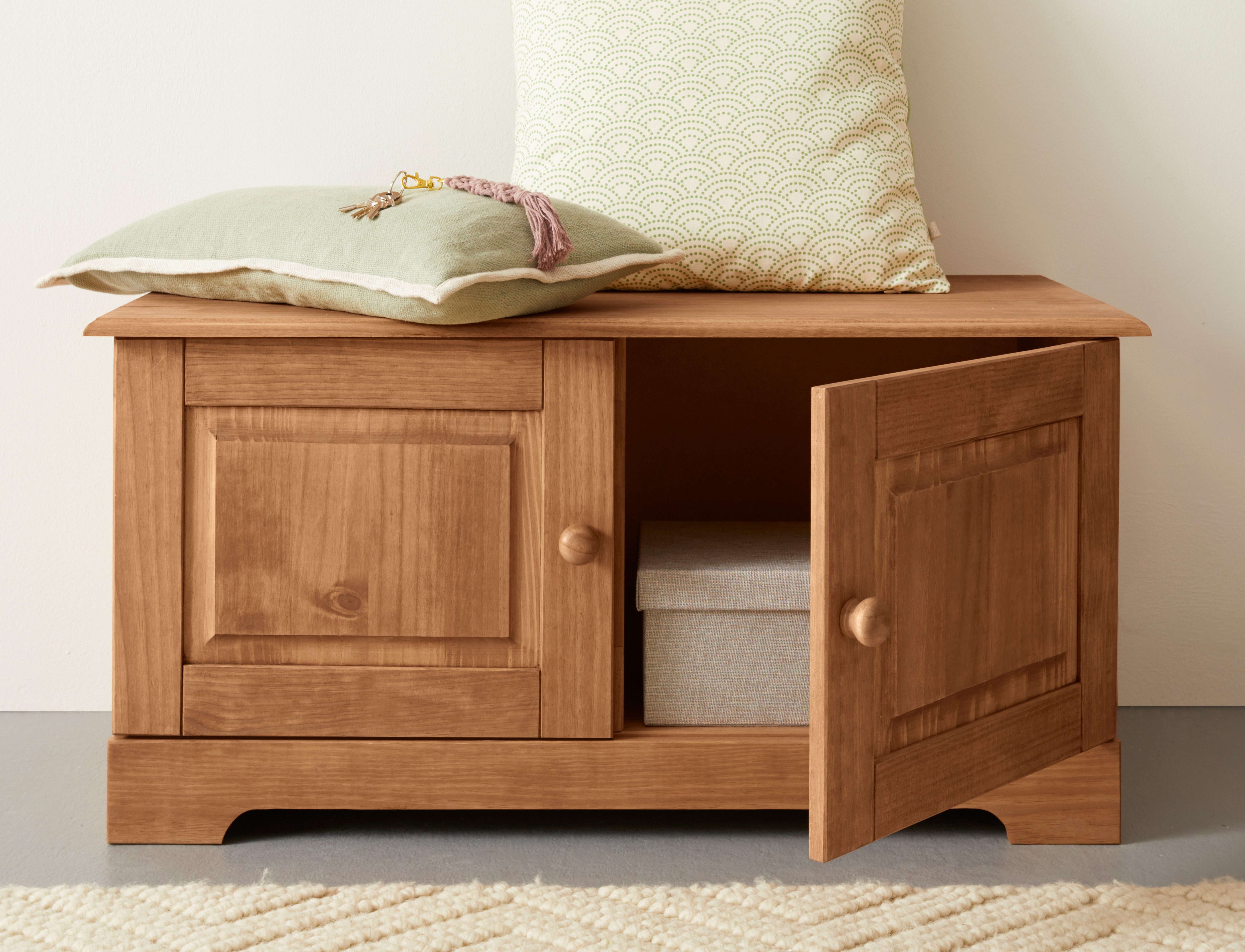 Home affaire Zitbank Lisa met opbergruimte en 2 draaideuren, breedte 90 cm