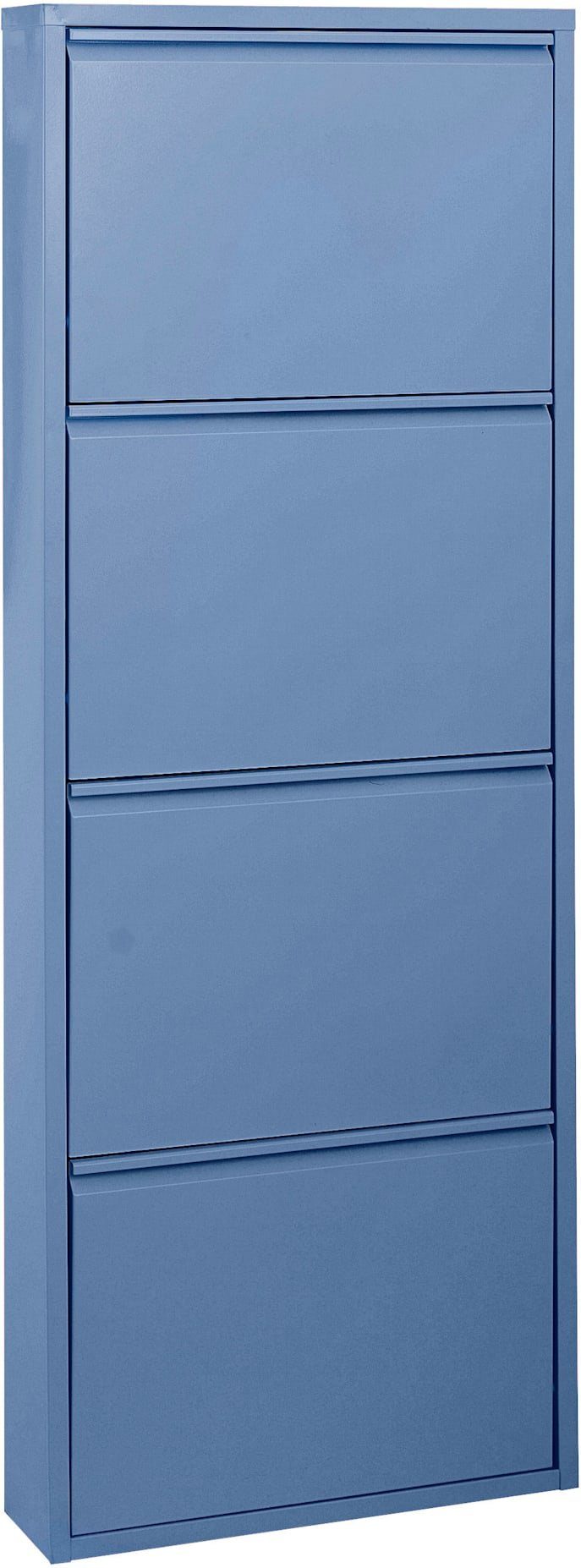 heine home Schoenenkast schoenenkasten maat Hxbxd ca. 136/50/15 cm, 4 Kleppen blauw