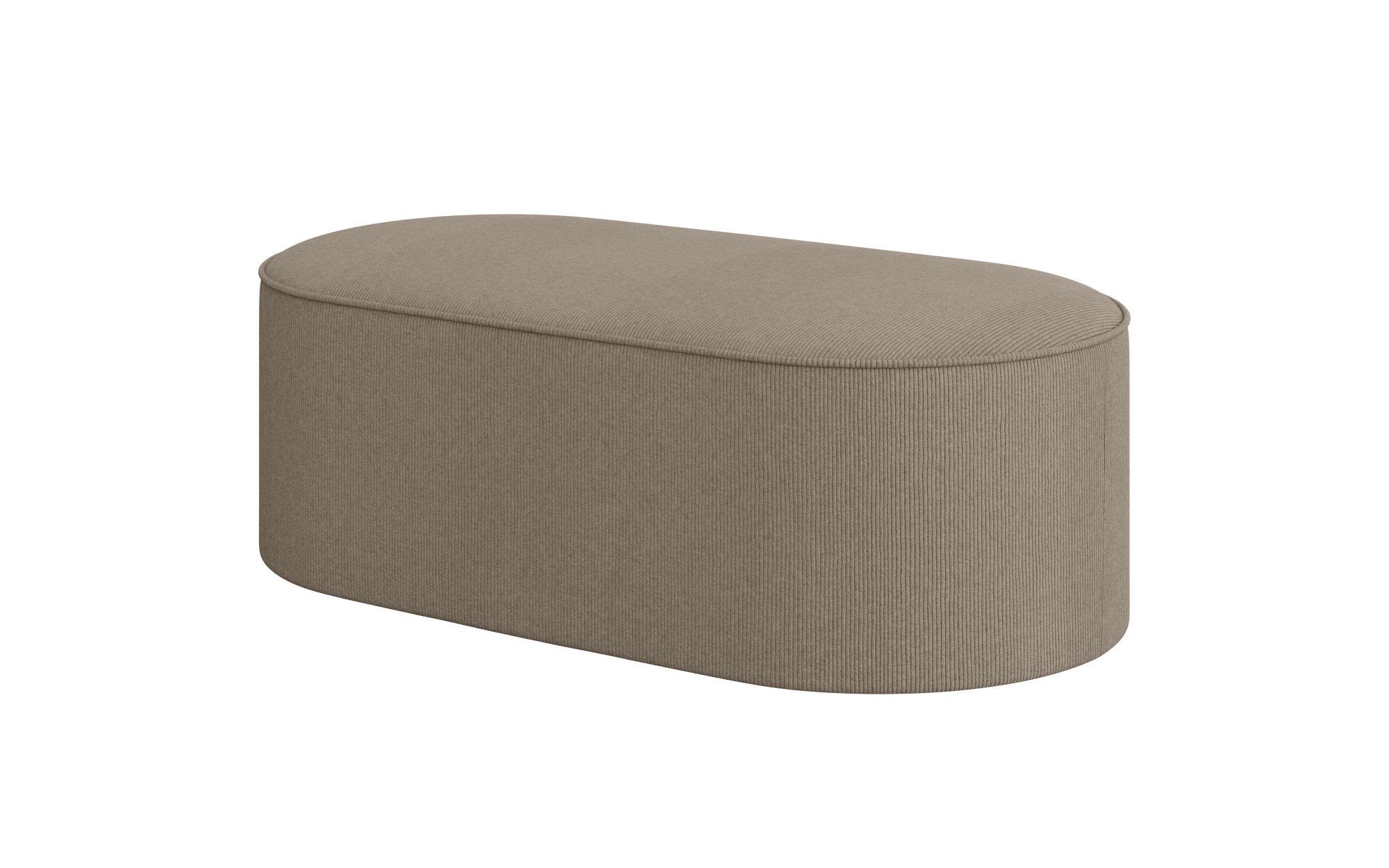 andas Hocker EIVIND zitpoef, afmetingen: B/D/H: 142/70/48 cm ook in bouclé en fijncord, met golfondersteuning