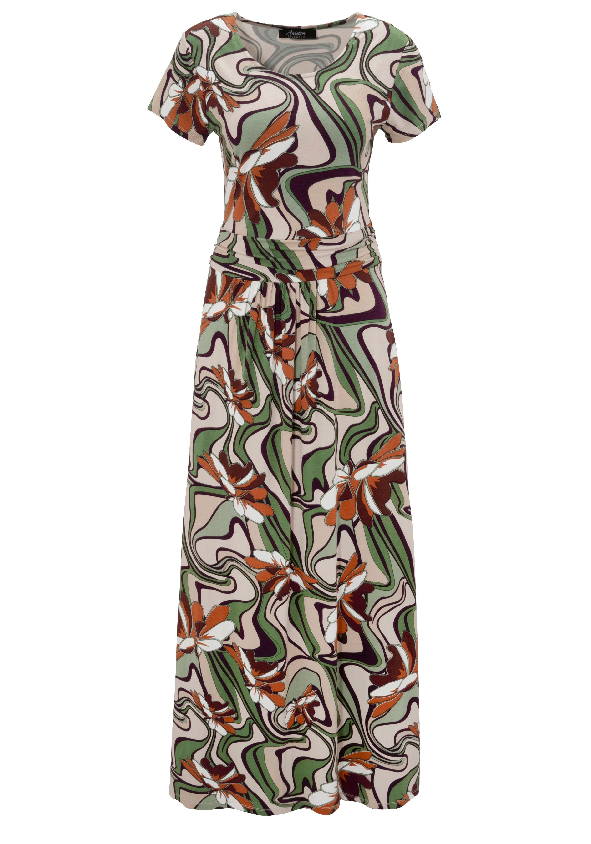 Aniston SELECTED Maxi-jurk met plooien in tailleband