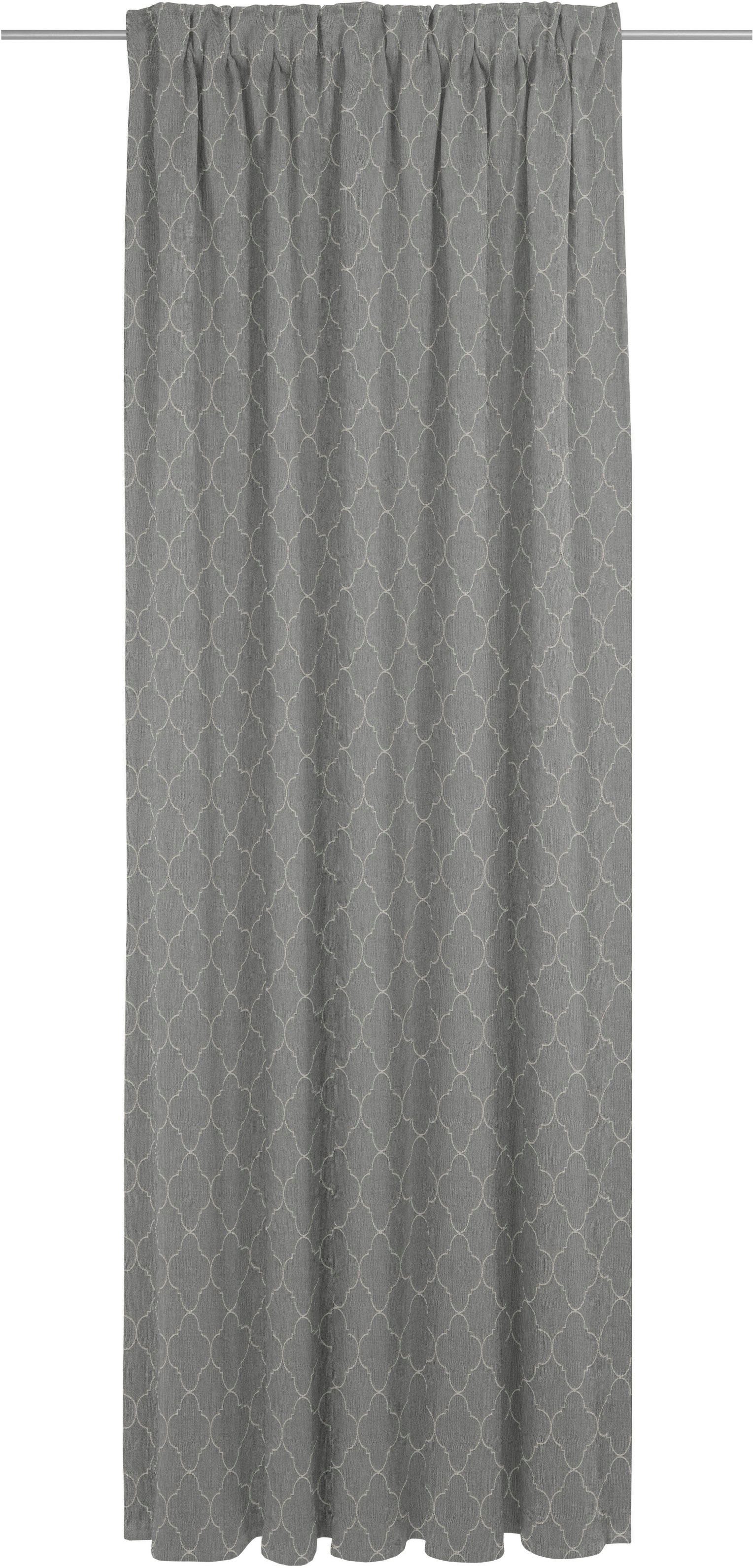 Adam Gordijn Indian Cortezada Light duurzaam van bio-katoen (1 stuk) kant & klaar gordijnen maat 142 cm x 225 cm grijs