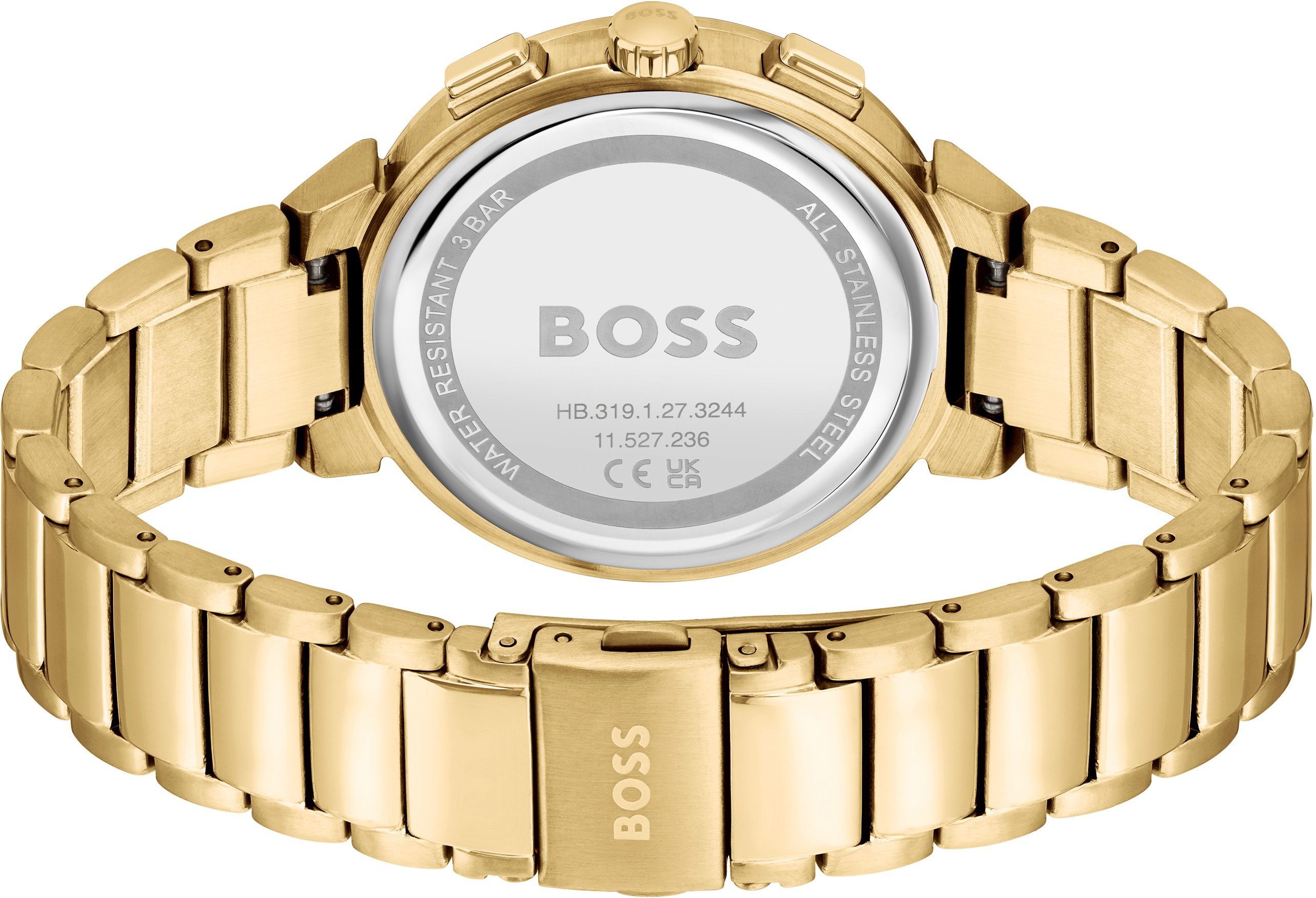 Boss Multifunctioneel horloge One Quartz horloge, dameshorloge, armbanduhr, glaskristallen, roestvrijstalen band