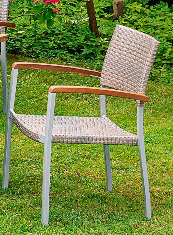 MERXX Tuinstoel Silano Aluminium/kunststof (1 stuk) tuinstoelen beige