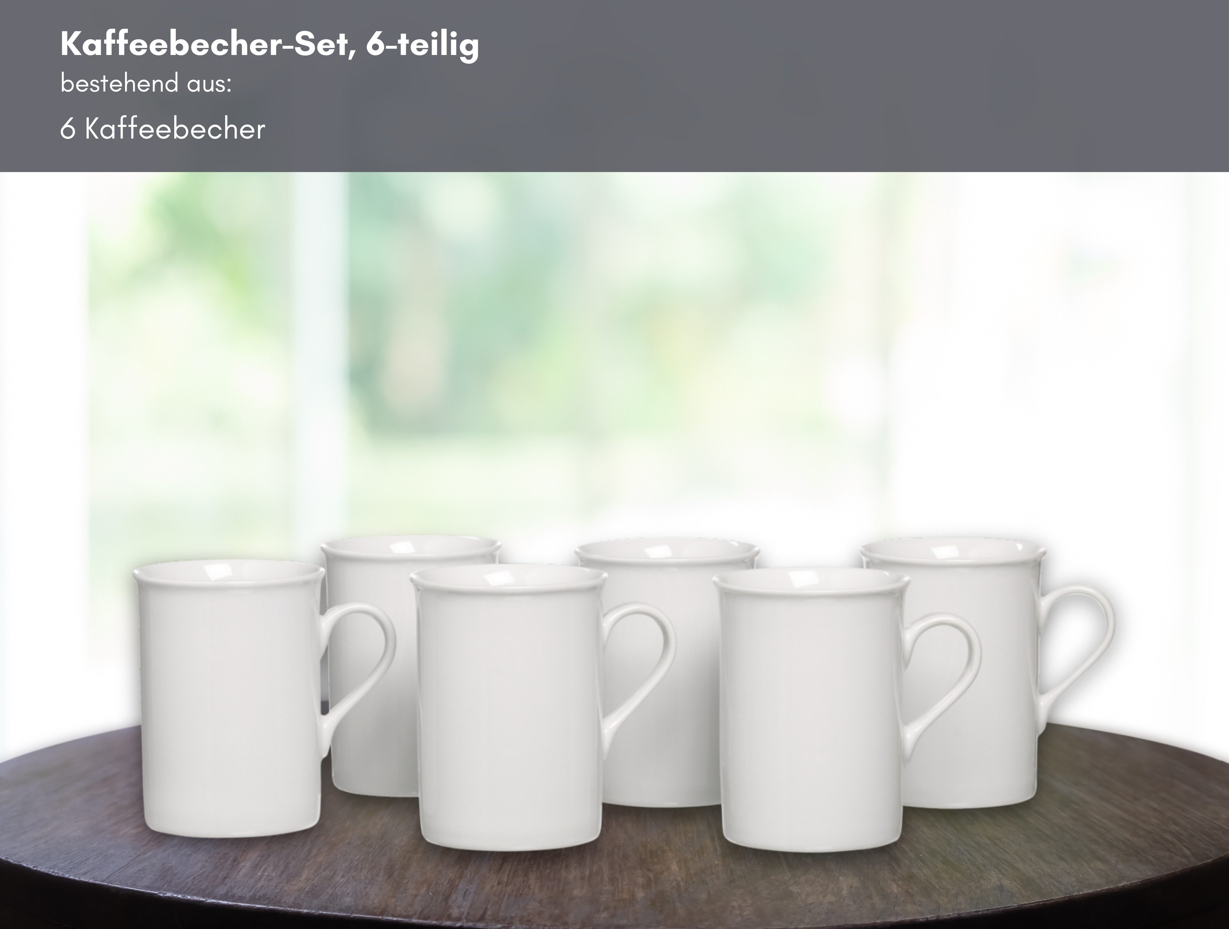 Ritzenhoff & Breker Beker Bianco 6-delig, klassiek eenvoudig, 300 ml (set, 6-delig)