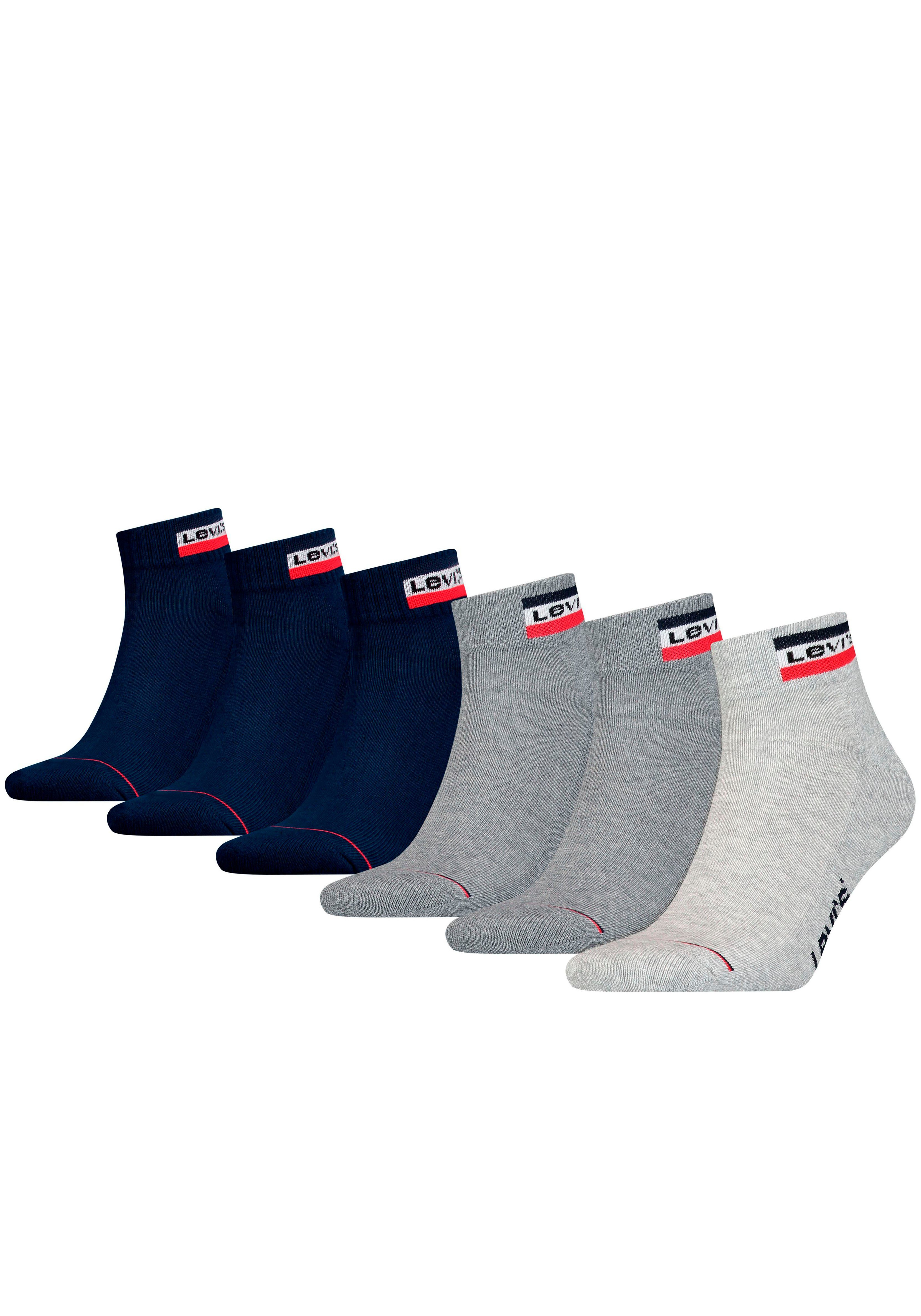 Levi's® Korte sokken met brede logoband (6 paar, Set van 6)