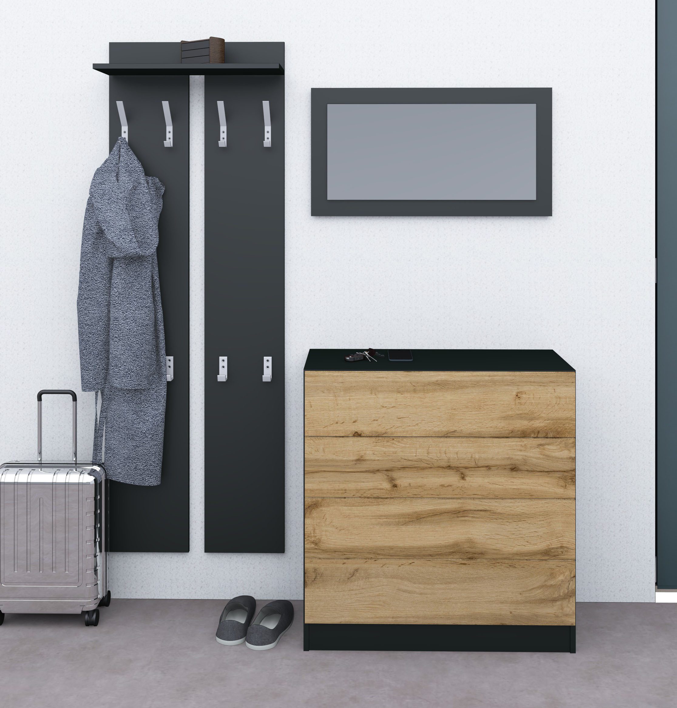 borchardt Möbel Halmeubelset Vaasa 3 met push to open functie (set, 3-delig)