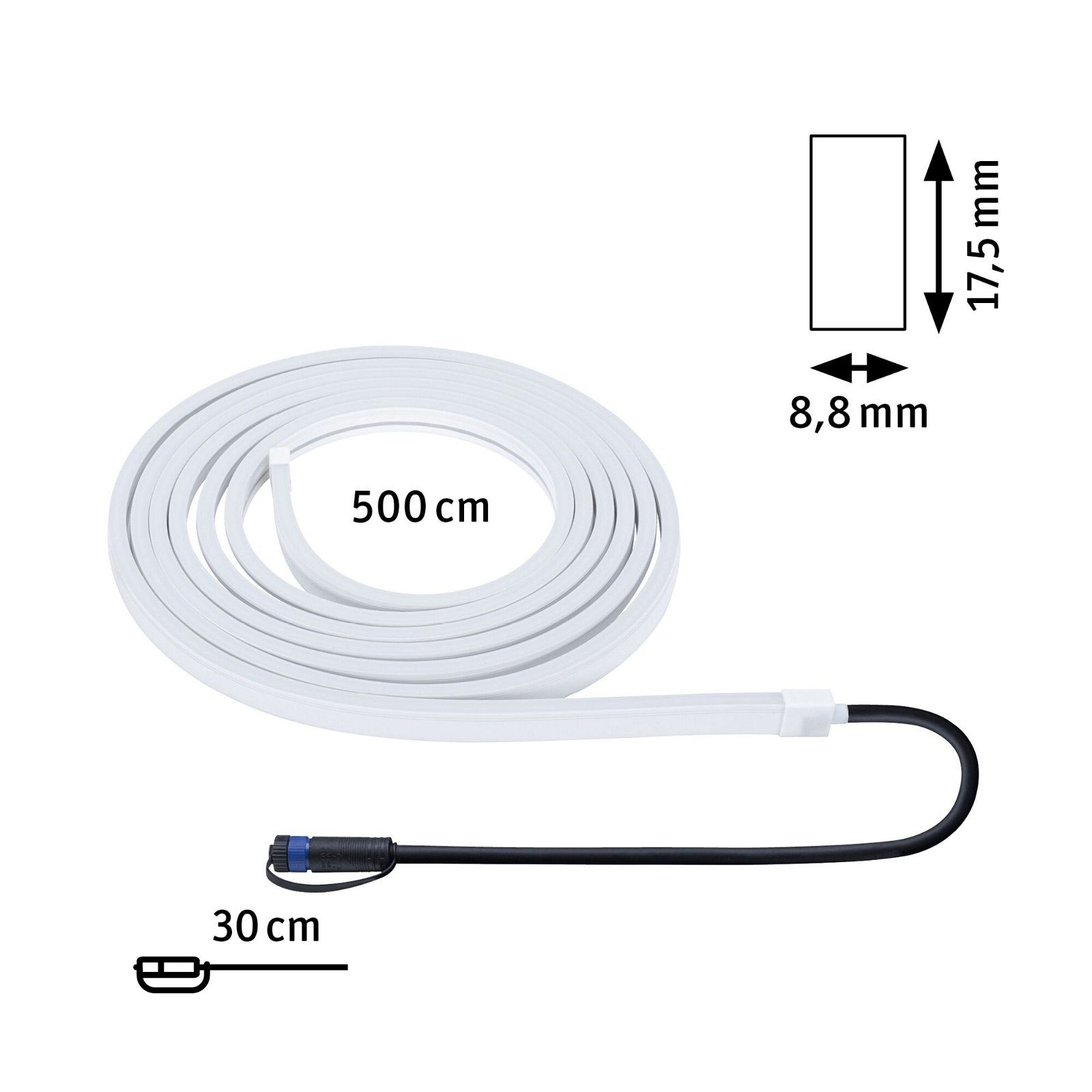 Paulmann Led-tuinlamp Plug & Shine Stripe Smooth Enkelstrip IP68 3000K 26W Wit (1 stuk)
