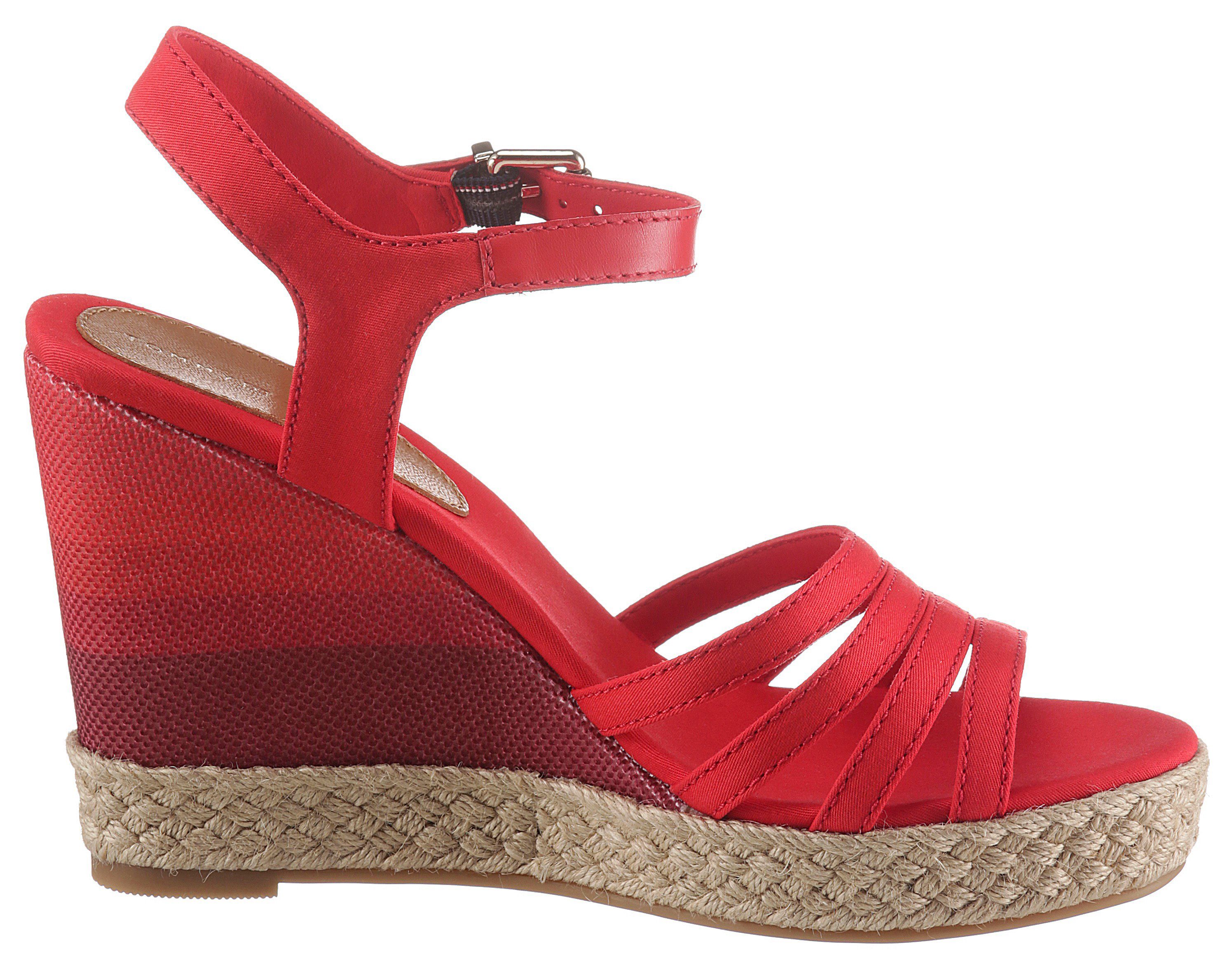 Tommy Hilfiger Highheel sandaaltjes TOMMY GRADIENT HIGH WDGE SANDAL met  gestreepte sleehak online shoppen | OTTO