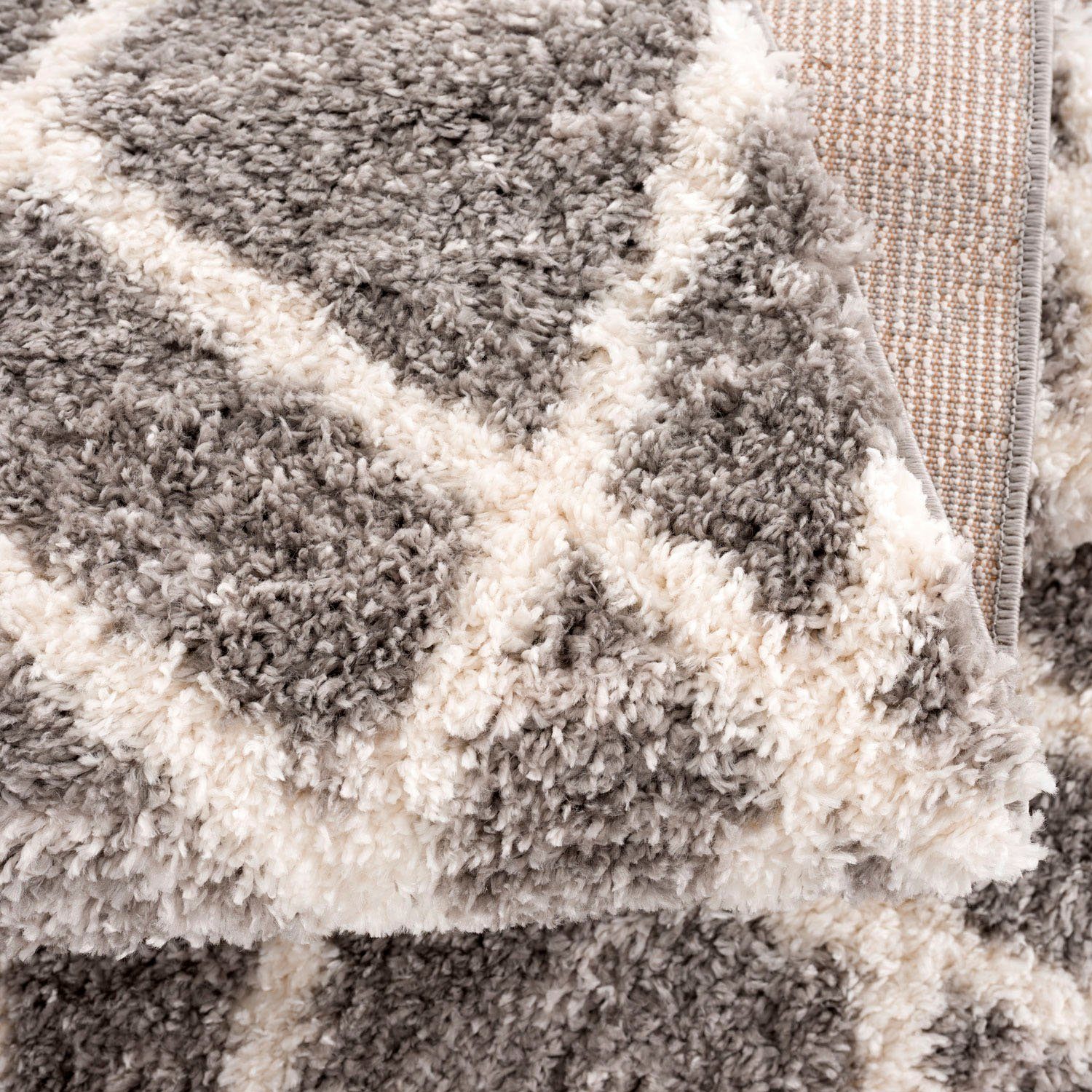 Carpet City Hoogpolig vloerkleed Pulpy 540 bijzonder zacht, met franje, ruiten-look