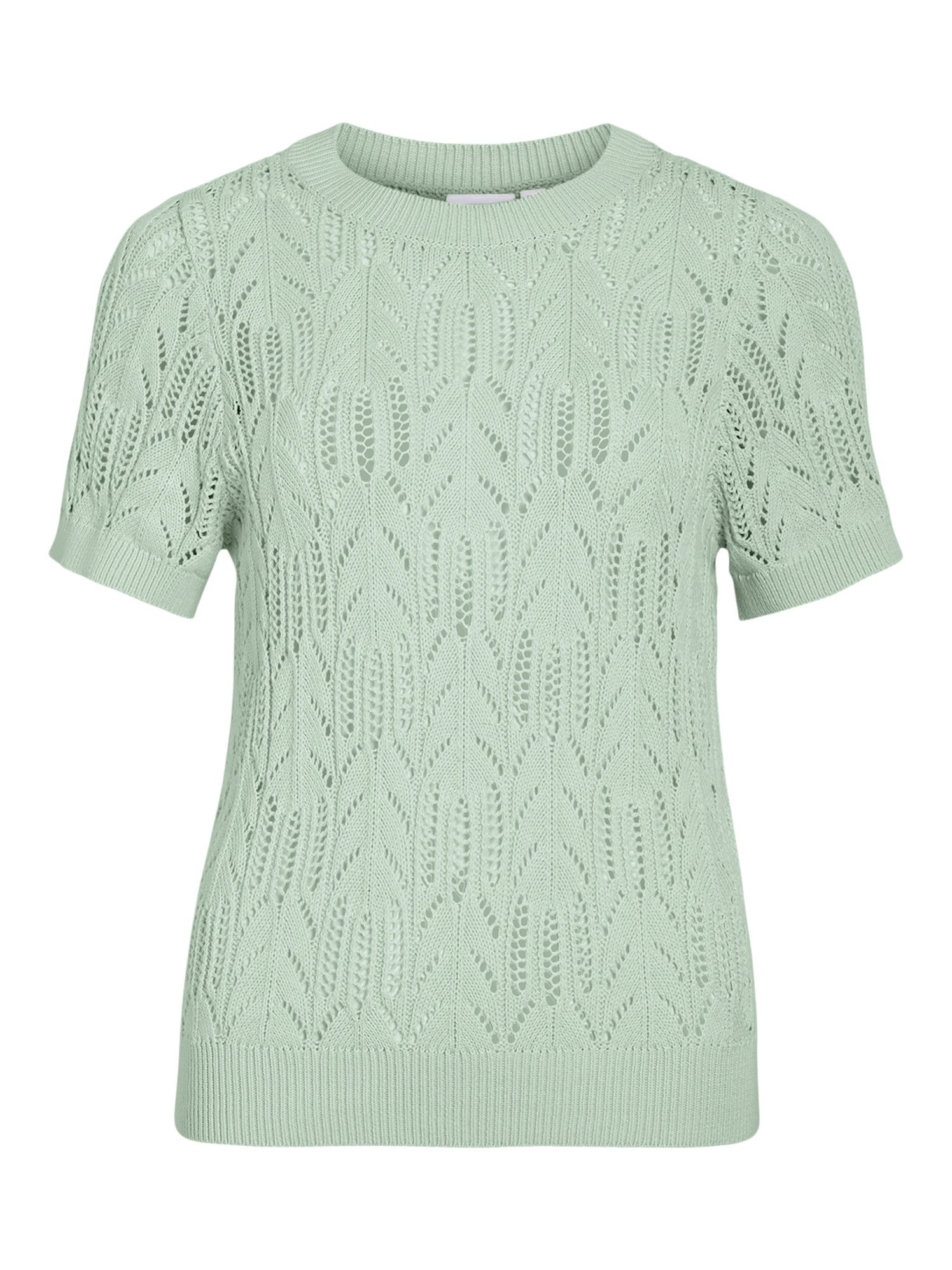Vila Trui met korte mouwen VICOTTI S/S O-NECK KNIT TOP - NOOS