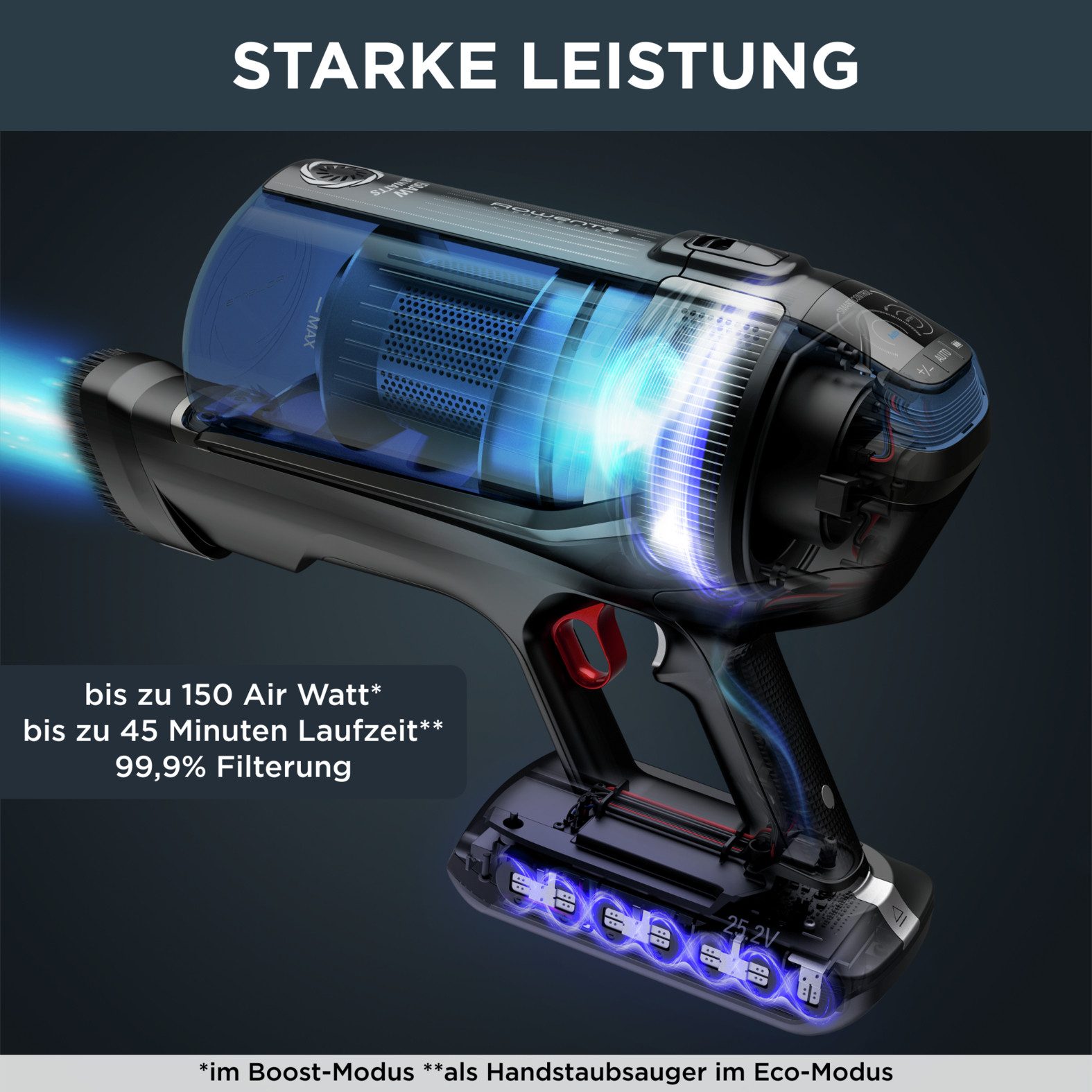 Rowenta Accu-kruimeldief en -stofzuiger X-Force Flex 12.60 Aqua, stofzuigen en dweilen, automatische modus