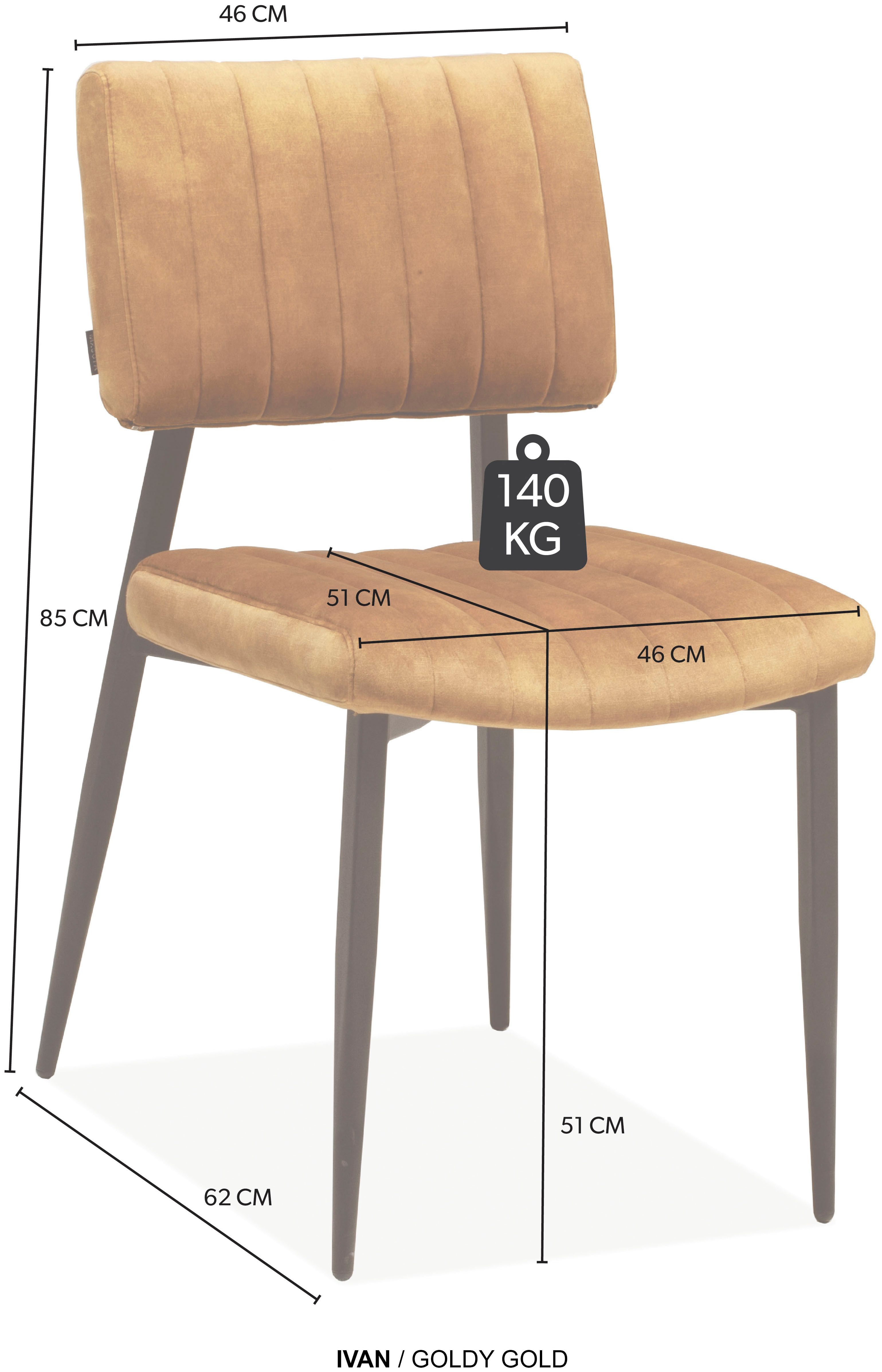OMG Design Eetkamerstoel Ivan onderhoudsvriendelijk velvet bekleding, keukenstoel (set)