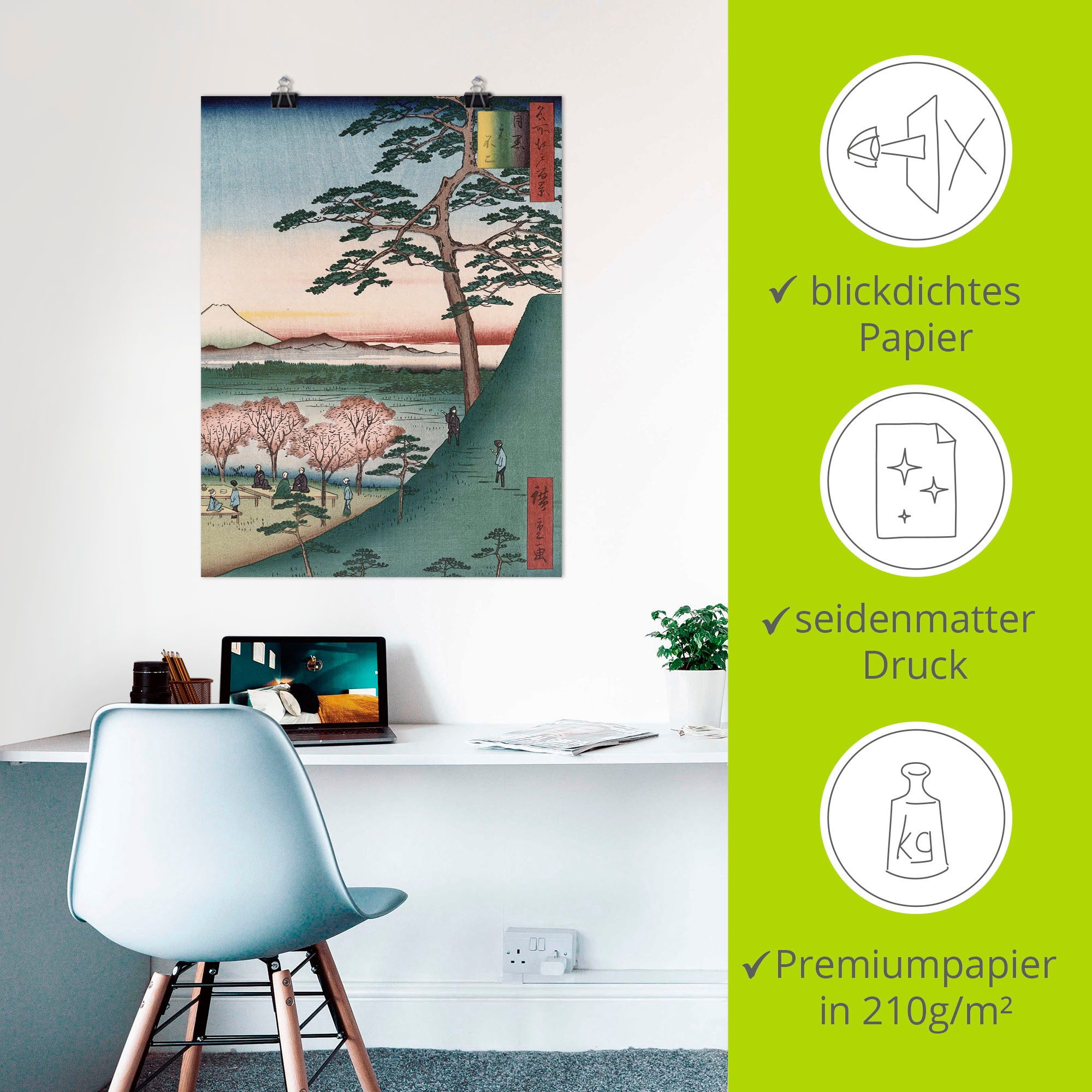 Artland Artprint Fuji Meguro in Edo als artprint op linnen, muursticker of poster in verschillende maten