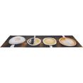 andiamo keukenloper koffiekopjes inloopmat van vinyl, nat afneembaar, antislip, motief kopjes, afm. 50x150 cm, keuken bruin