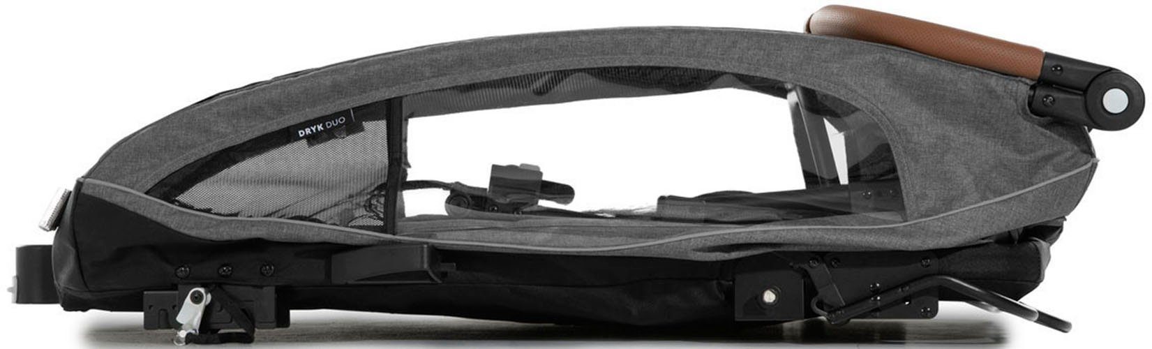 Hauck Kinderen fiets aanhanger 2in1 Bike Trailer und Buggy Dryk Duo, melange grey