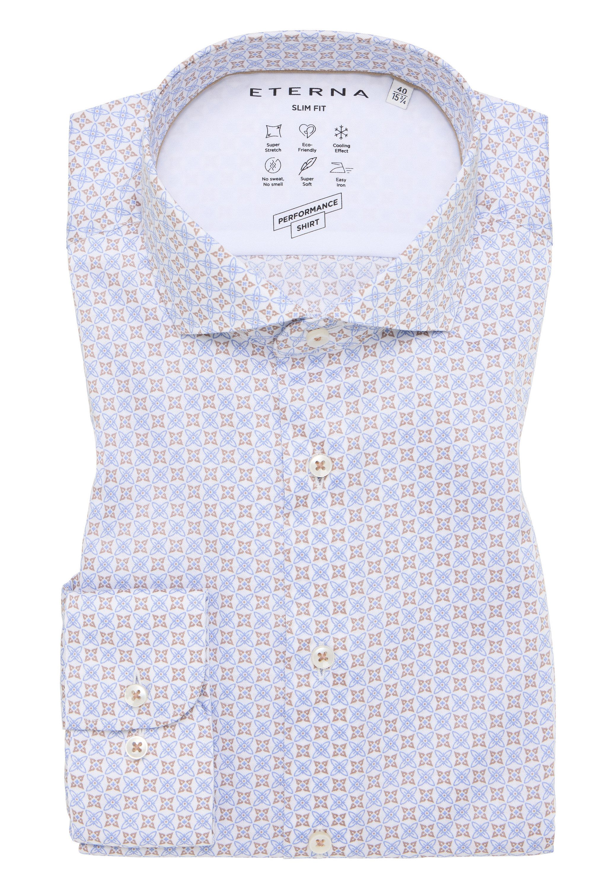 Eterna Overhemd met lange mouwen Slim fit EASY IRON (gemakkelijk te strijken)