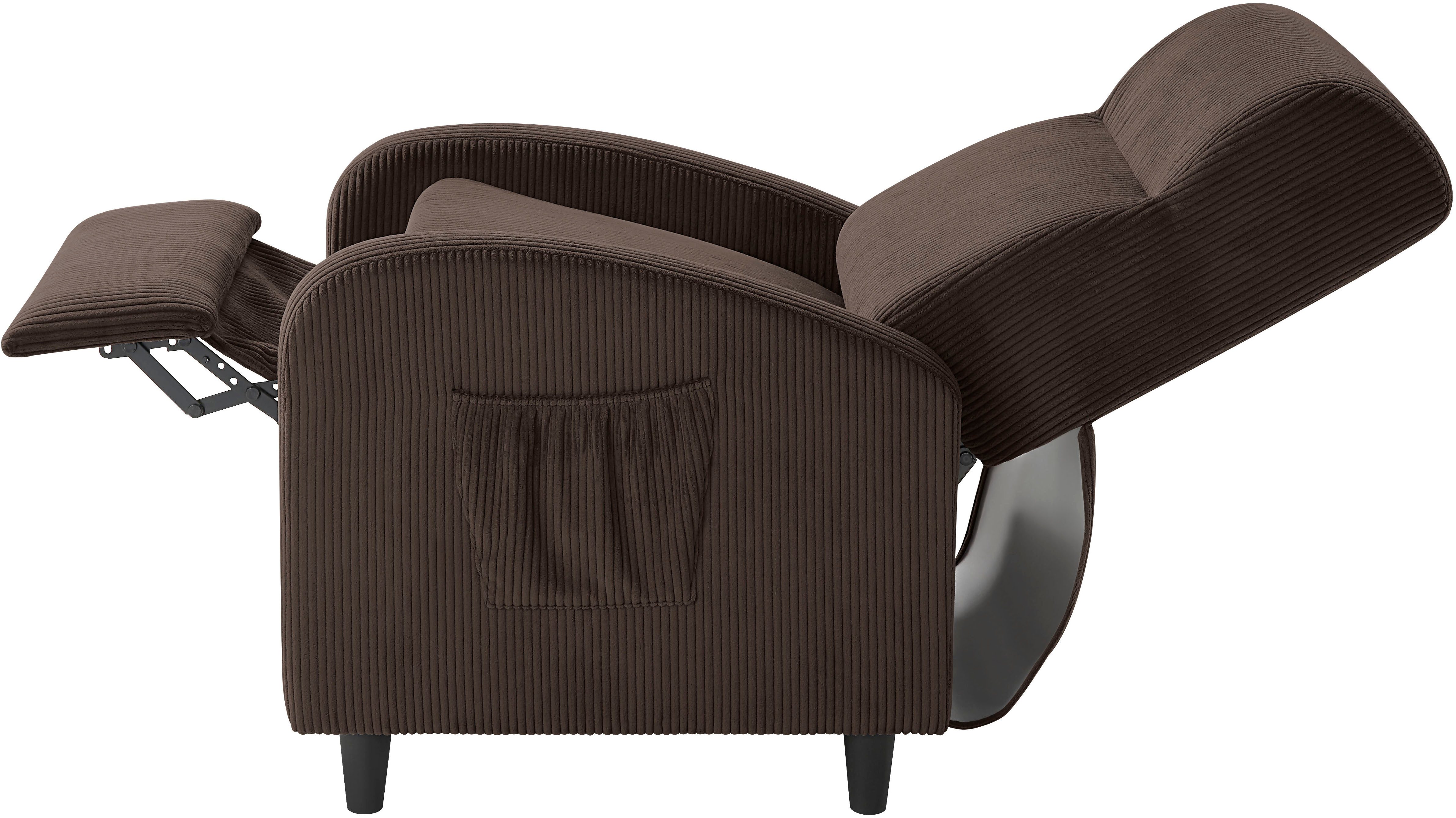 ATLANTIC home collection Relaxfauteuil Tom met relaxfunctie, inclusief zijtas