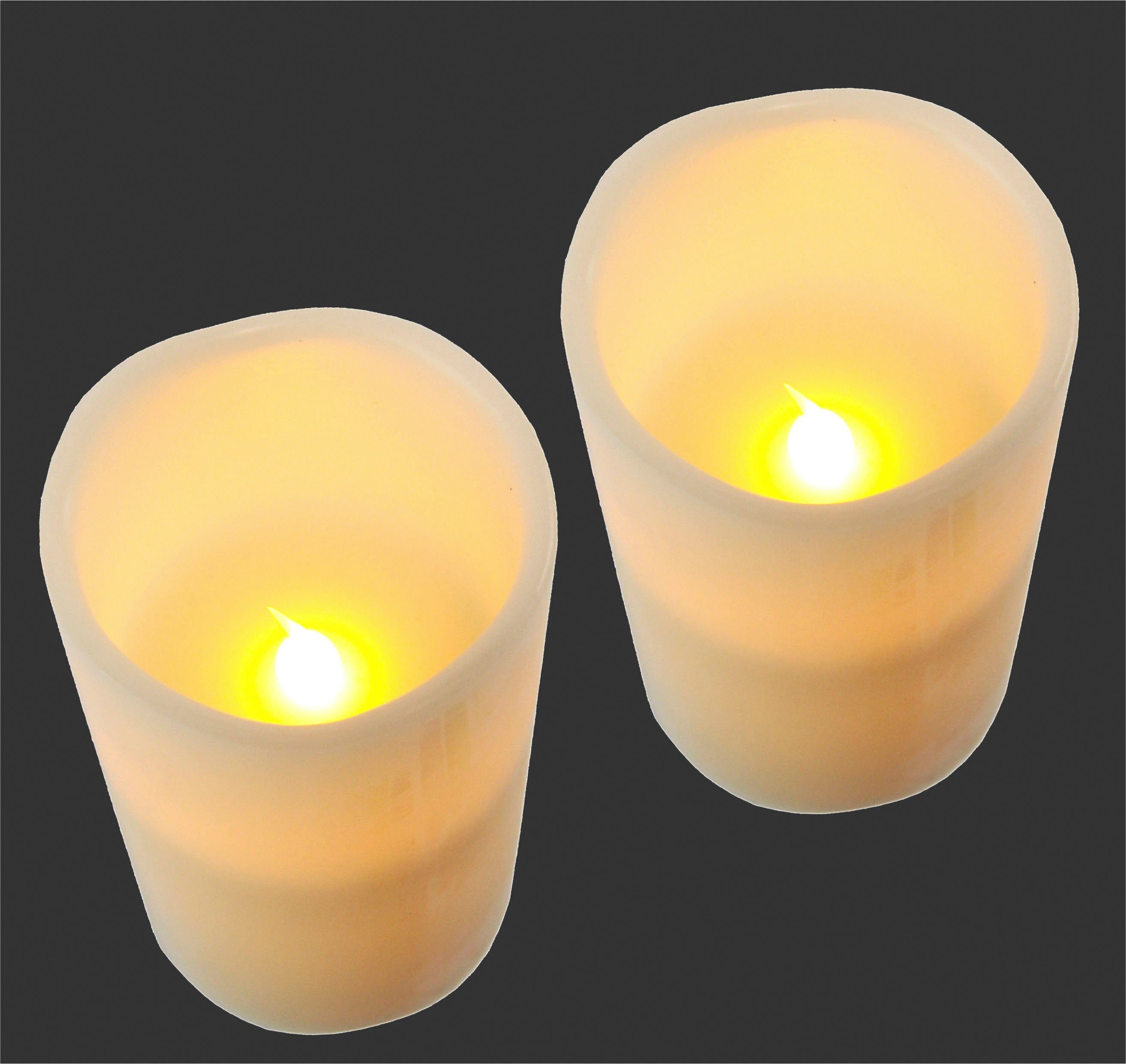 I.GE.A. Led-kaars n flikkerend warmwit 2-pack stompkaars decoratie Valentijnsdag (2-delig)