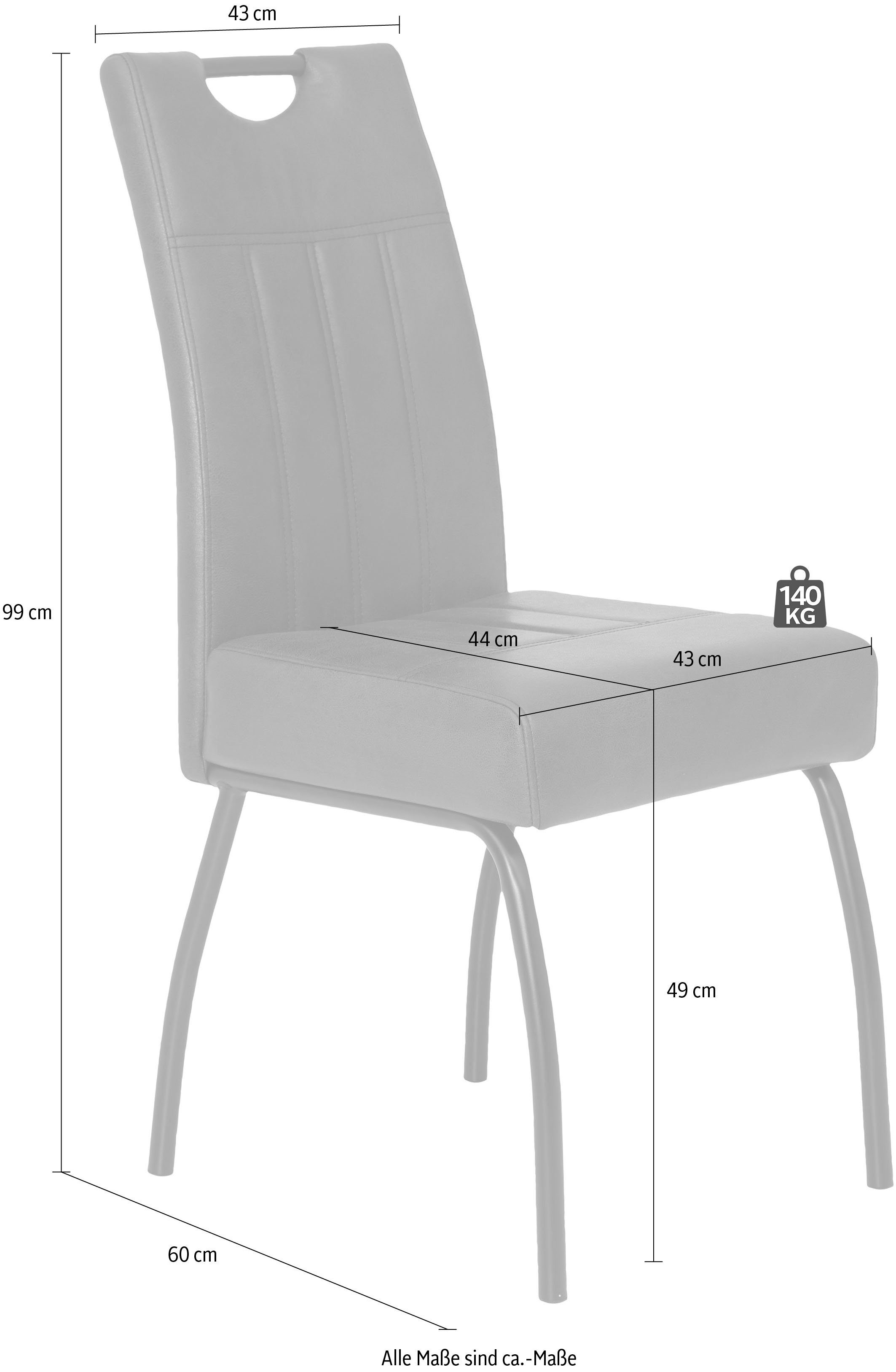 HELA Stoel met 4 poten Beate S met comfortabele binnenvering zitting (set, 2 stuks)