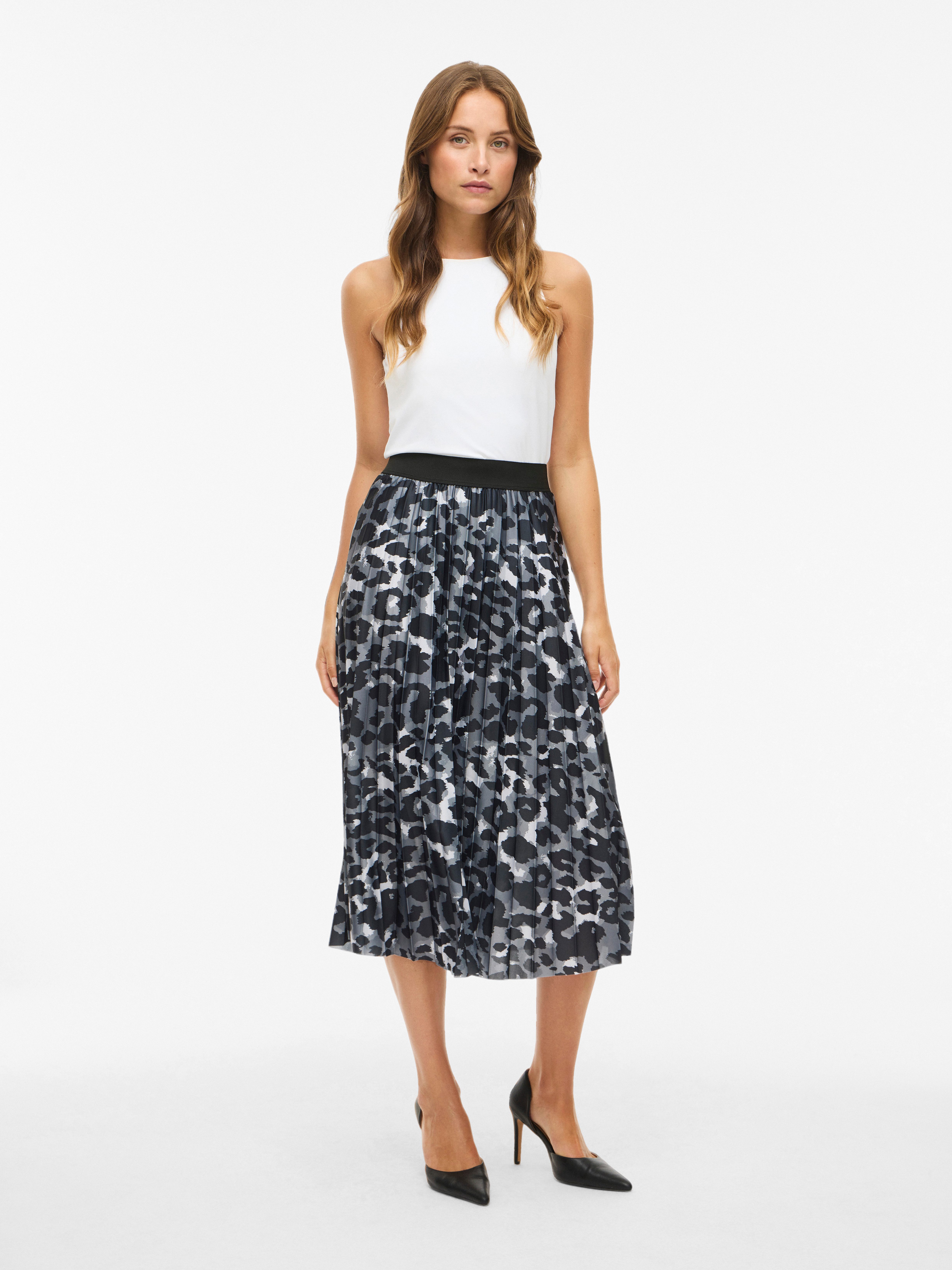 Vila Plissérok VINITBAN PRINT SKIRT - NOOS