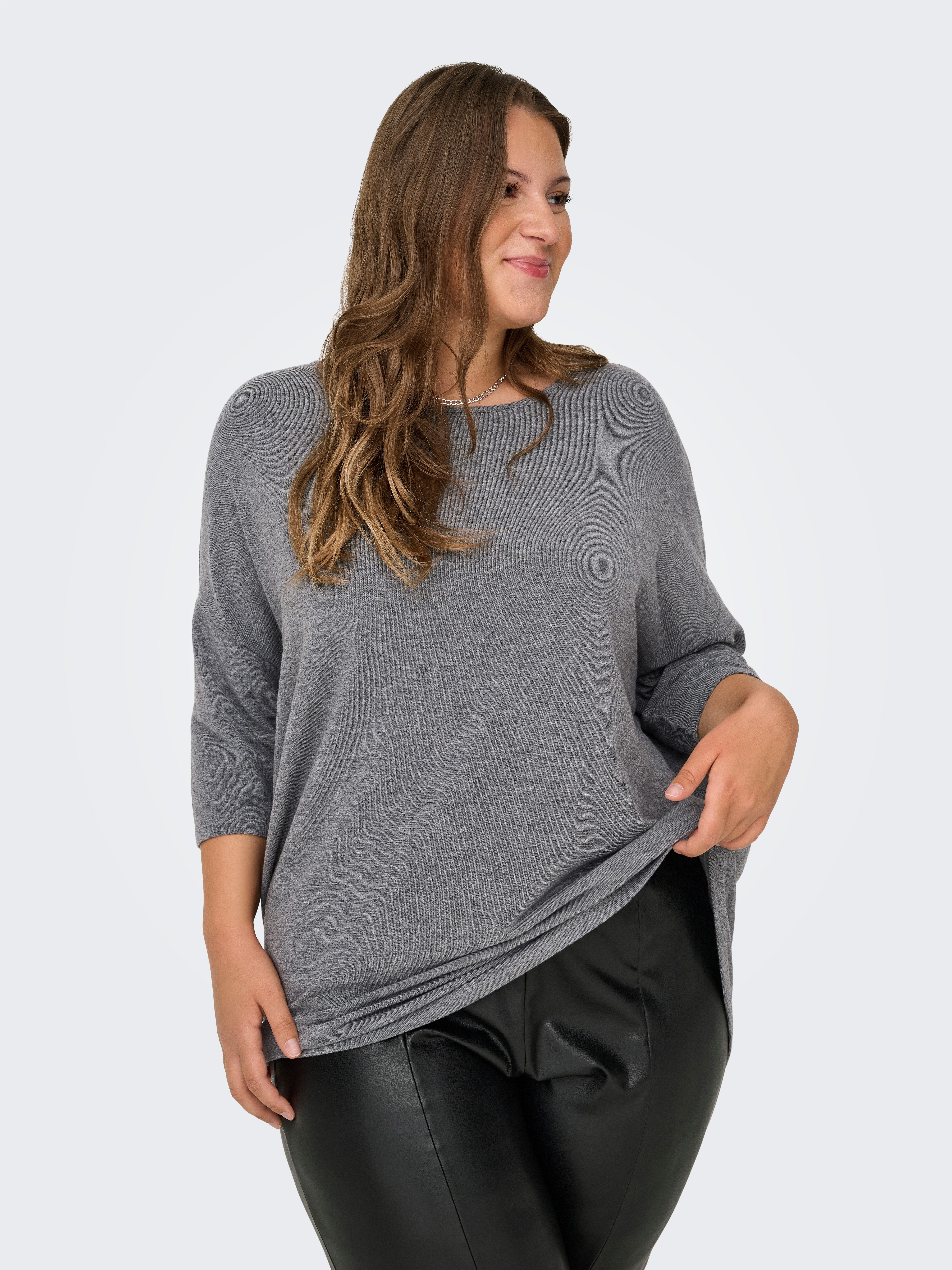 ONLY CARMAKOMA Shirt met 3/4-mouwen CARLAMOUR 3/4 TOP JRS NOOS