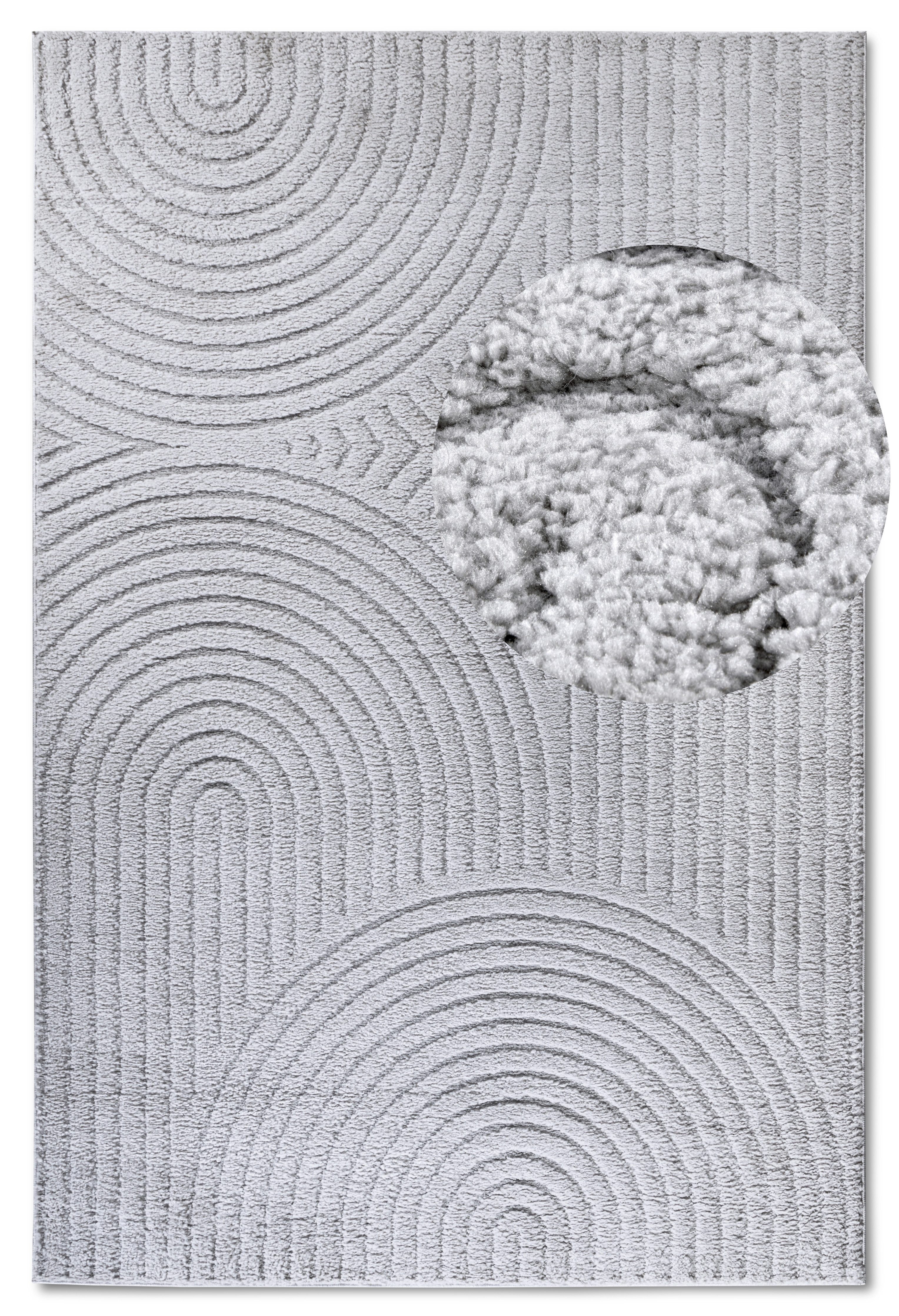 ELLE DECORATION Design-vloerkleed Cosy Panglao, ook als rond tapijt verkrijgbaar uni laagpolig, hoog-laag structuur, modern, scandi, boho, woonkamer