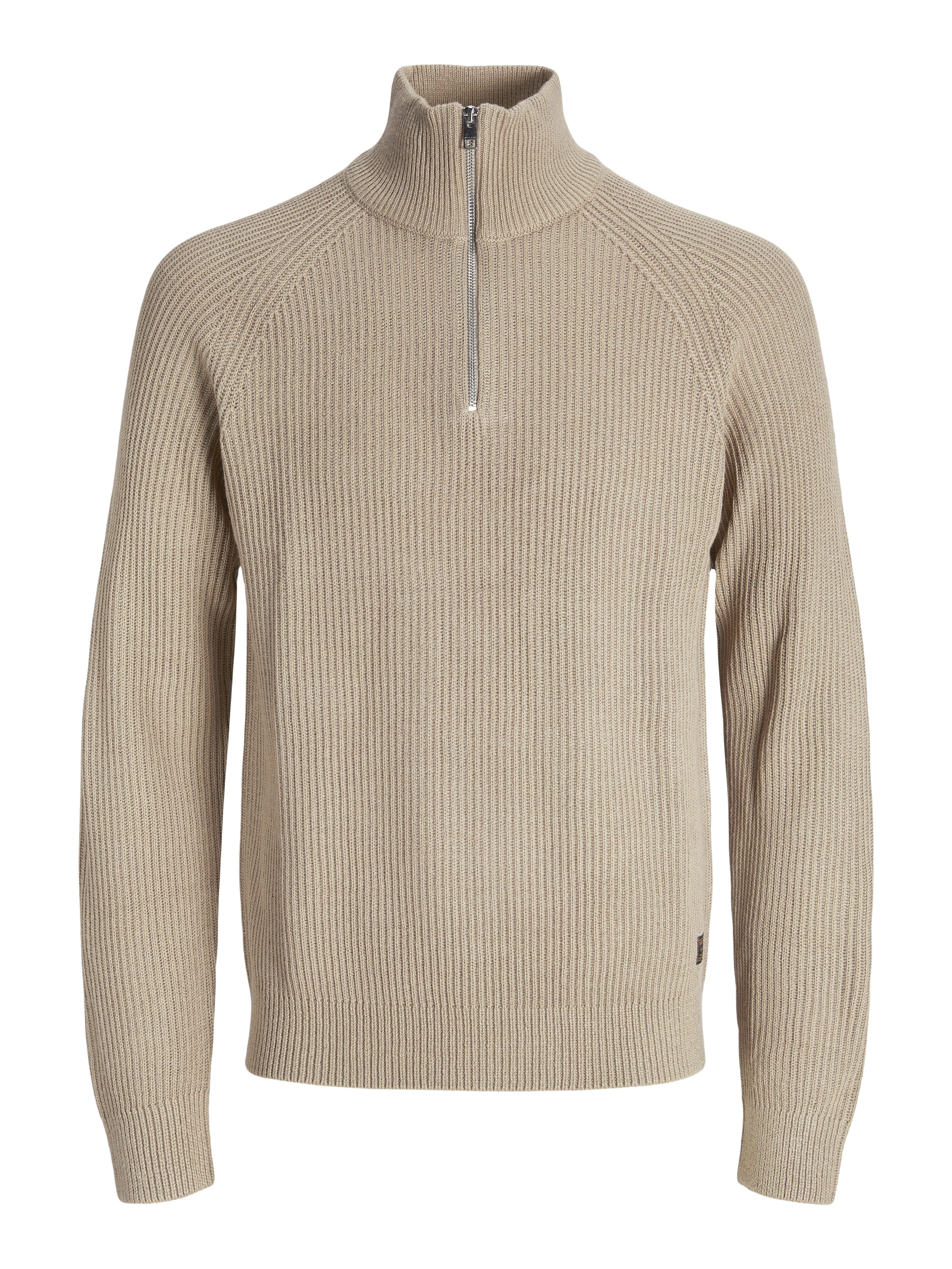 Jack & Jones Schipperstrui JJPANNEL KNIT HALF ZIP AW25
