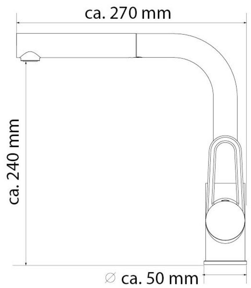 Schütte Gootsteen kraan Design met sproeikop, uittrekbaar, draaibaar, hoge druk