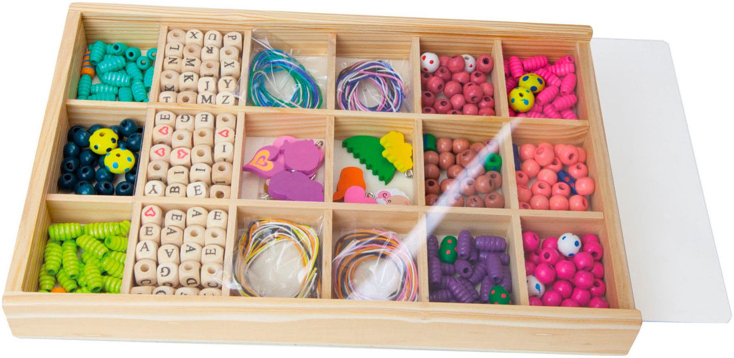 Lena® Knutselset Houten kralen houten cassette, groot
