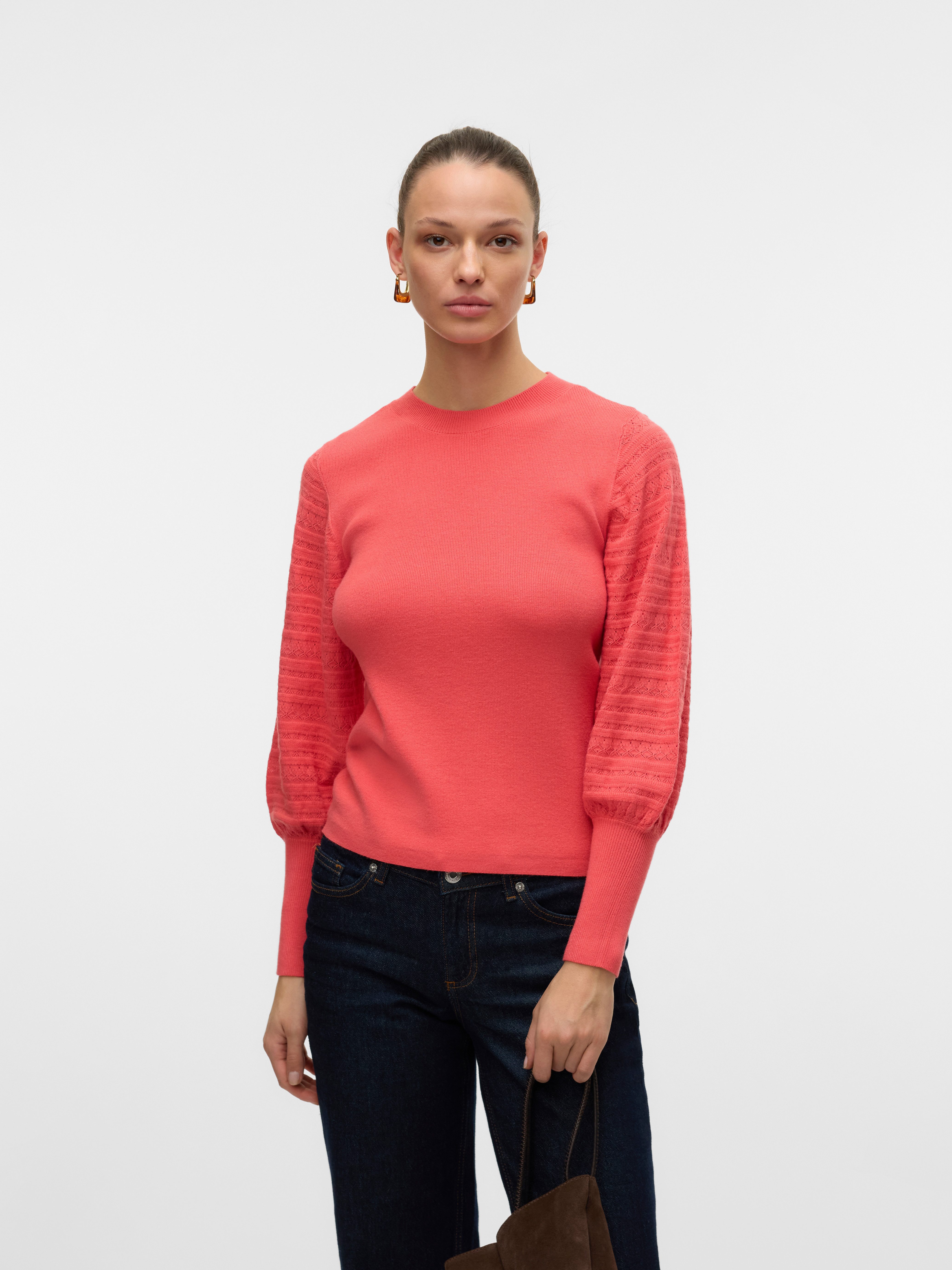 Vero Moda Gebreide trui VMHOLLYPOINTELLE LS O-NCK PULLOVE GA BOO