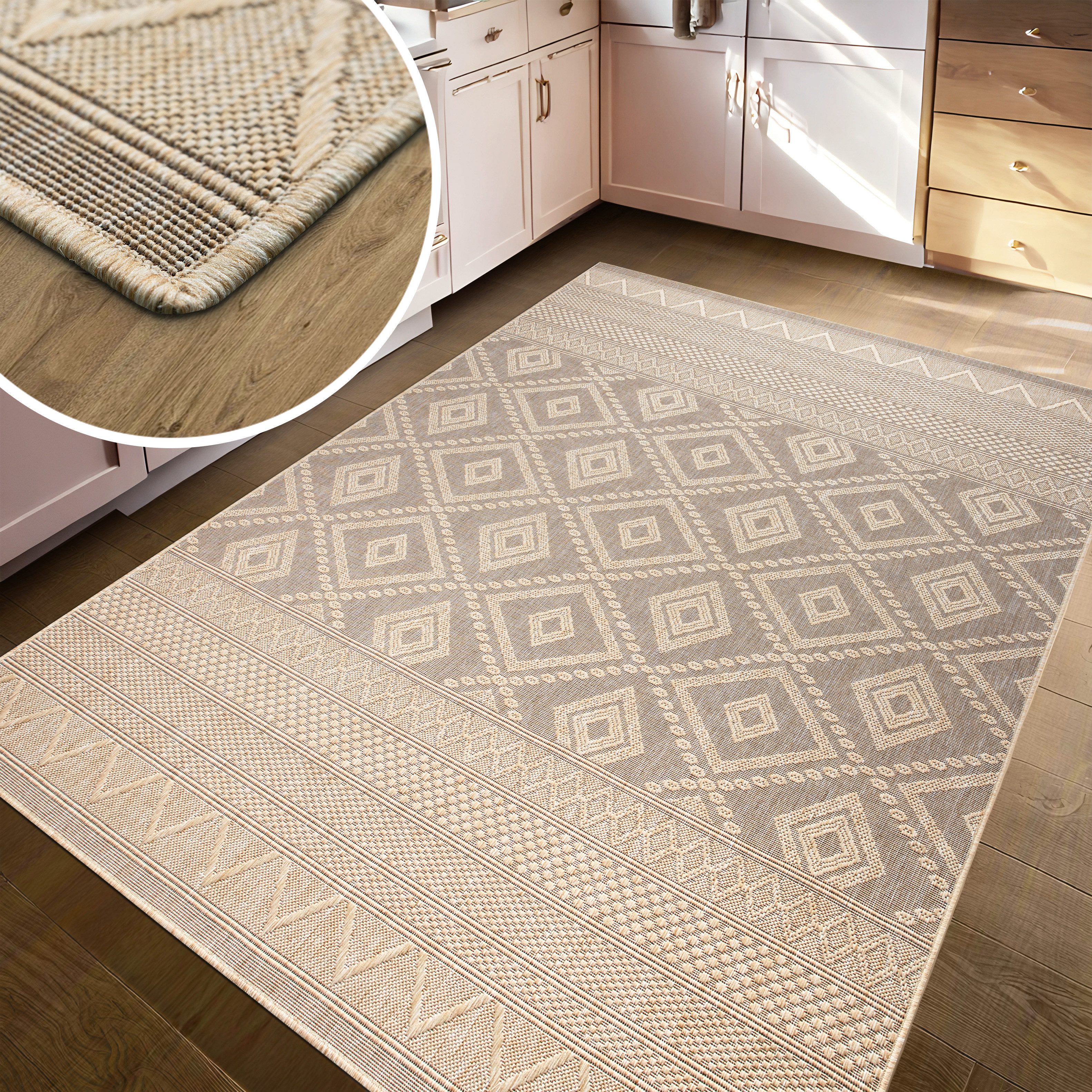 my home Vloerkleed Toronto is ook als loper verkrijgbaar Geschikt voor binnen en buiten, sisal-look, weerbestendig & uv-bestendig, boho
