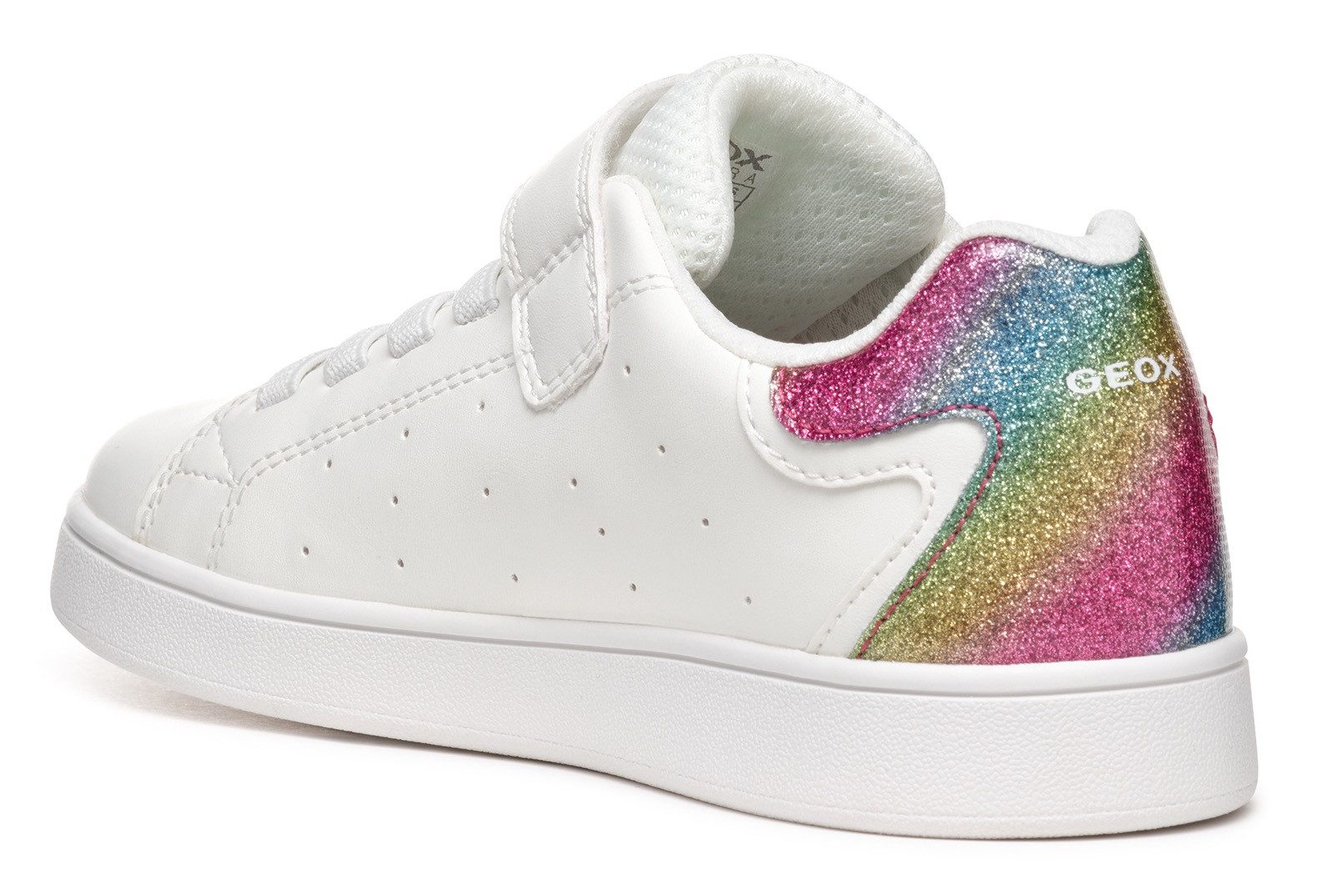 Geox Slip-on sneakers J ECLYPER GIRL , pride sneaker, regenboog sneaker met kleurrijke glinsterende hiel