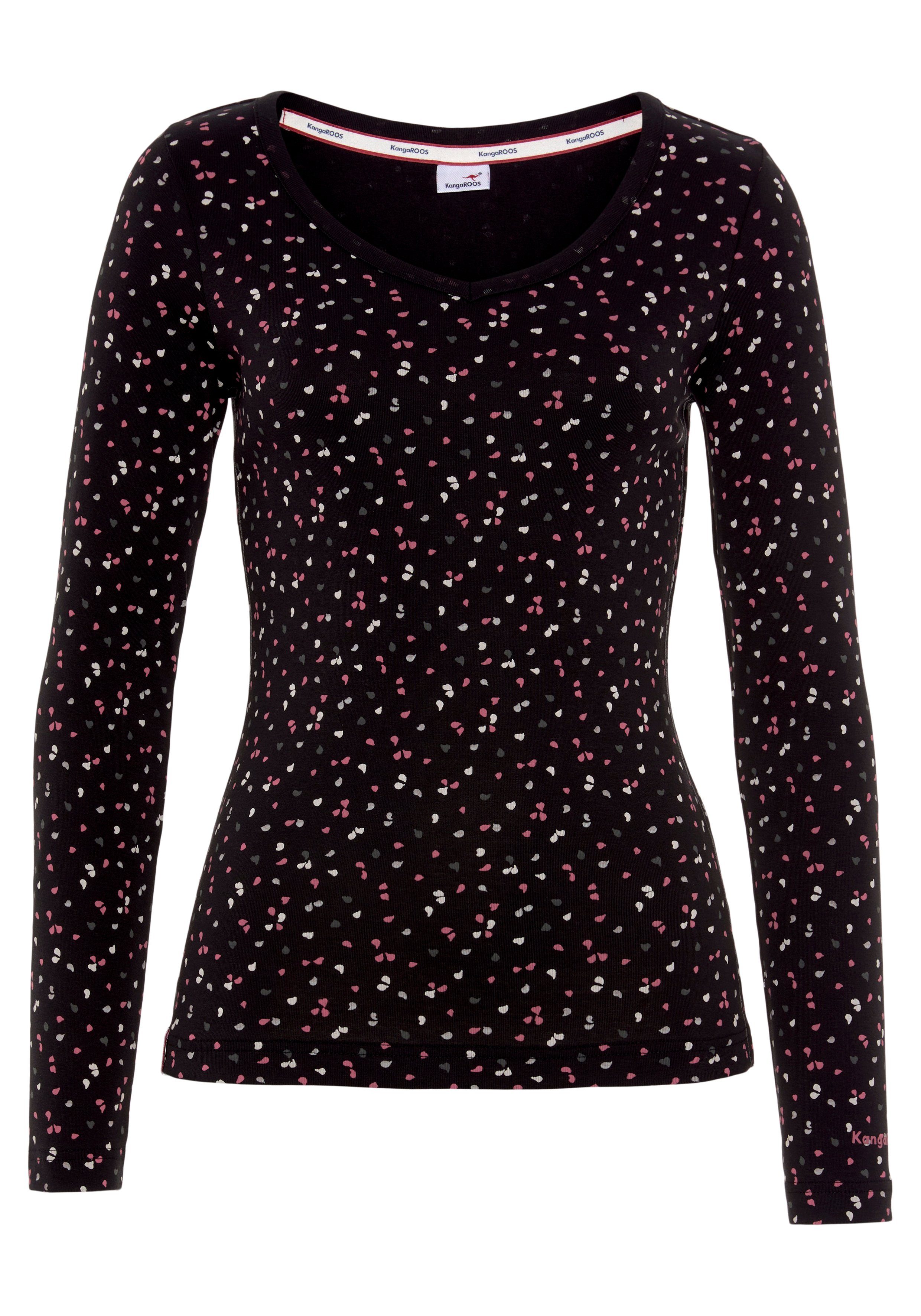 KangaROOS Shirt met lange mouwen met hanzeprint all-over (1-delig)