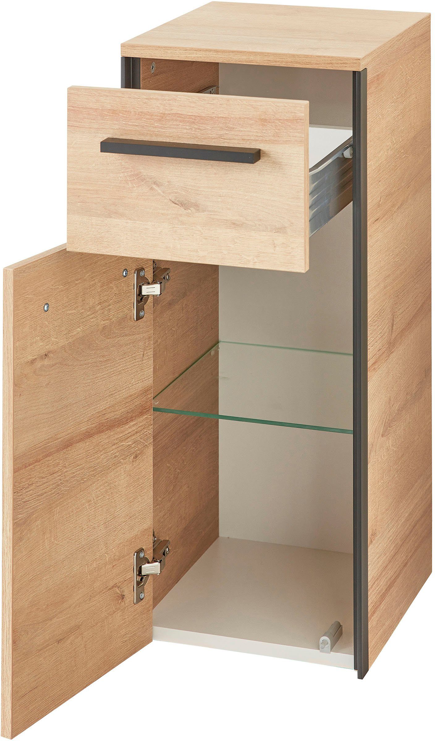 Saphir Badkamerserie Quickset 395 4-delig, wastafelonderkast met led-spiegelkast (4-delig)