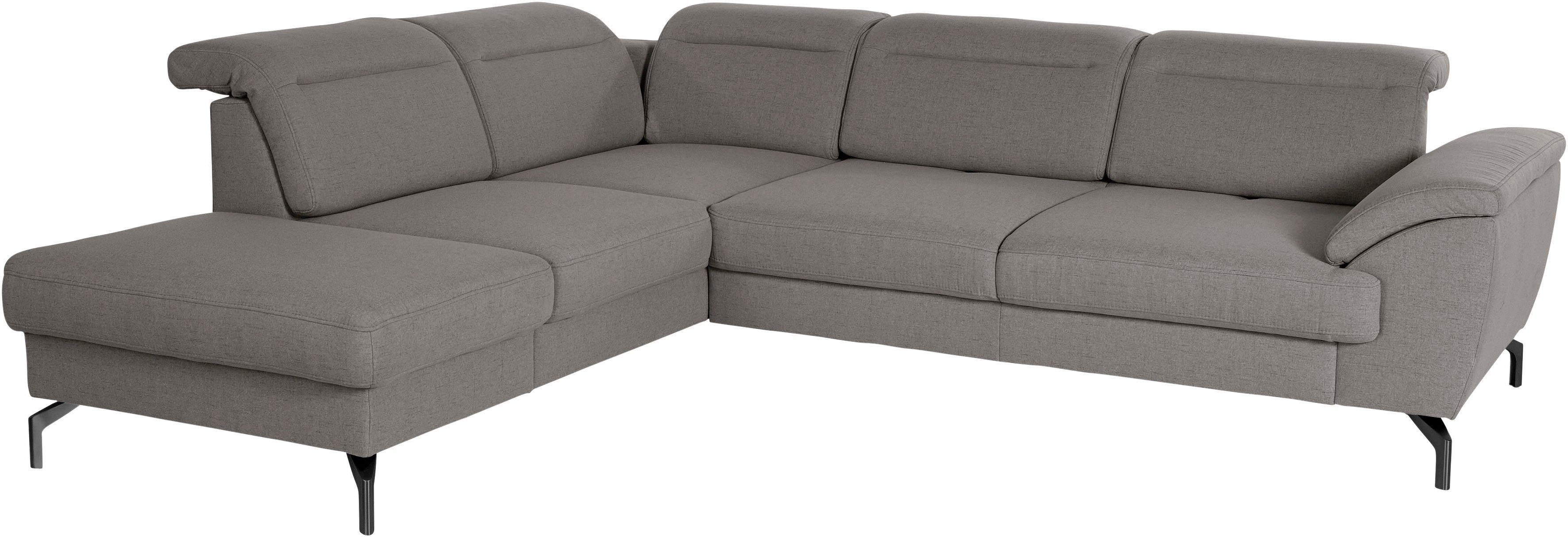 sit&more Hoekbank Percy L-vorm 15 cm poothoogte, zitdiepteverstelling, naar keuze in 2 pootkleuren