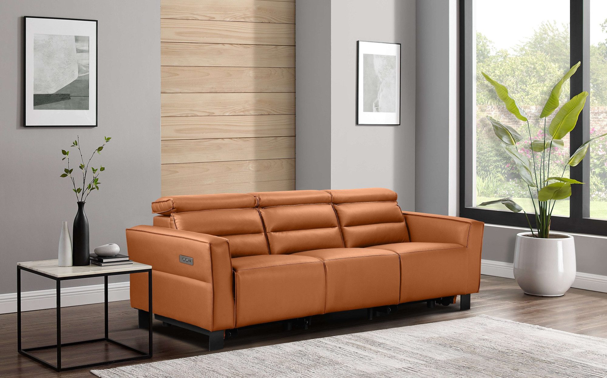 Places of Style 3-zitsbank Carpari, 224 cm, handmatige of elektrische relaxfunctie in 2 zitplaatsen