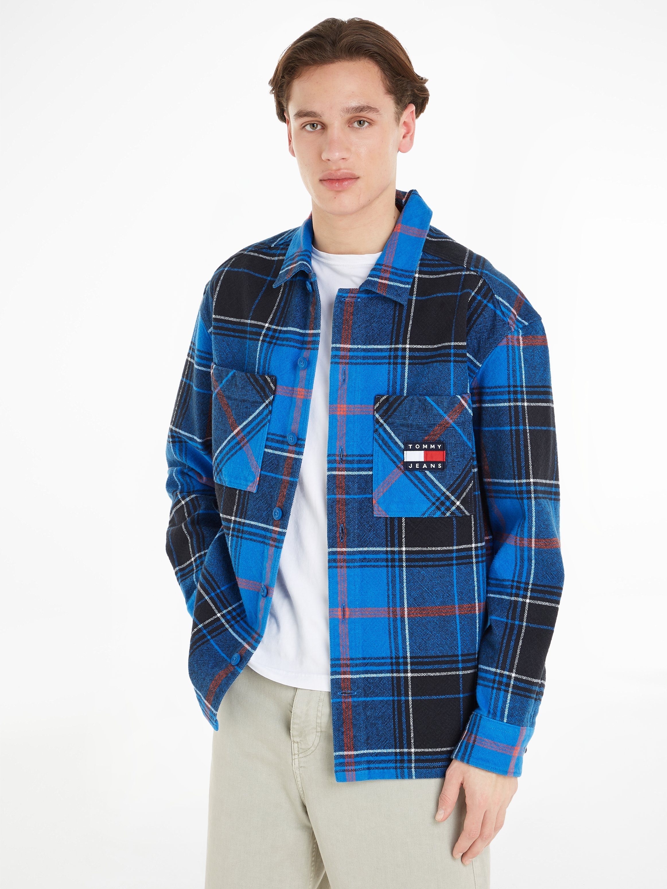 TOMMY JEANS Outdooroverhemd TJM BRUSHED CHECK OVERSHIRT