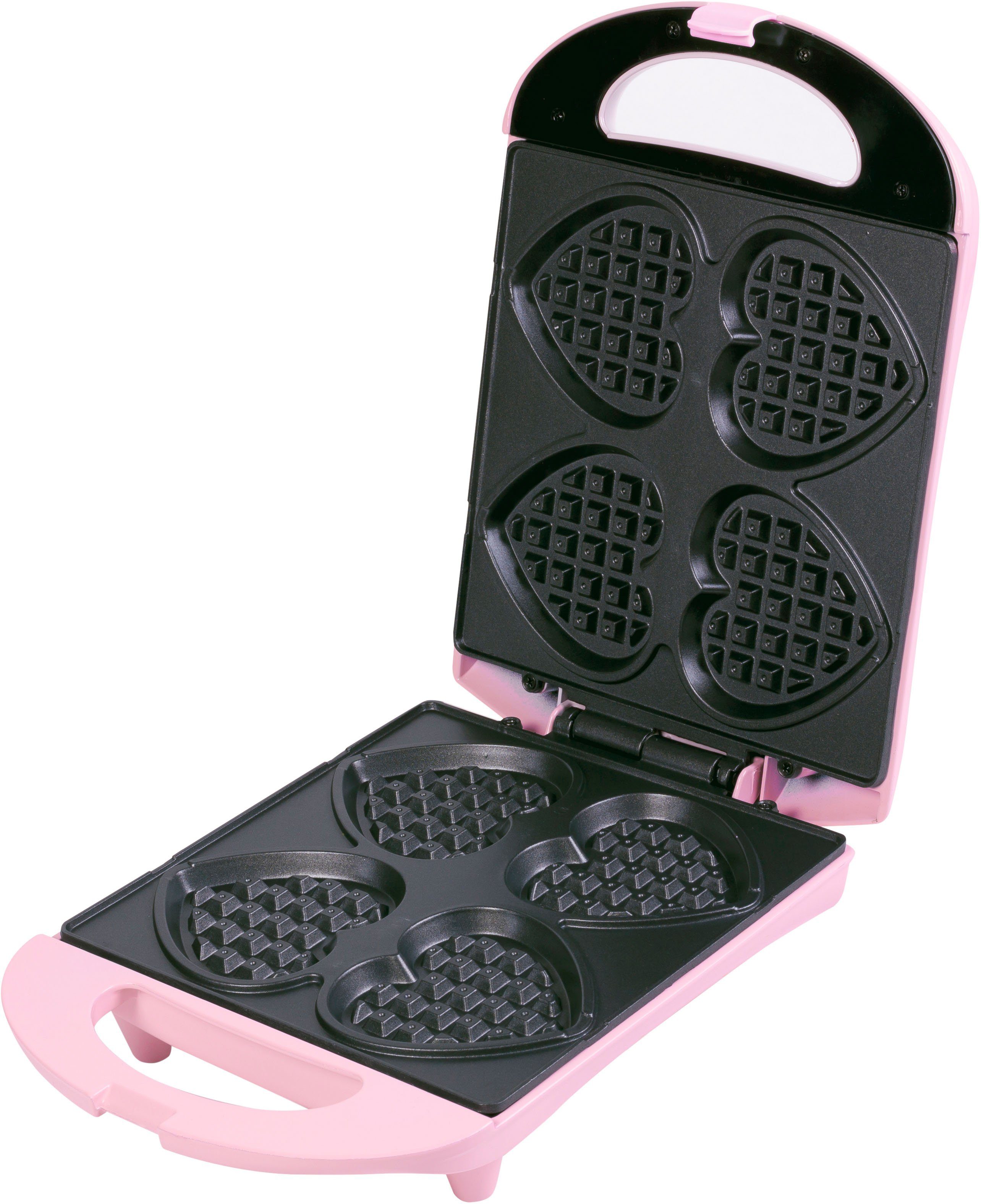 bestron Wafelijzer DSW271 voor hartwafels aan een stok voor hartvormige wafels aan een stokje, retrodesign