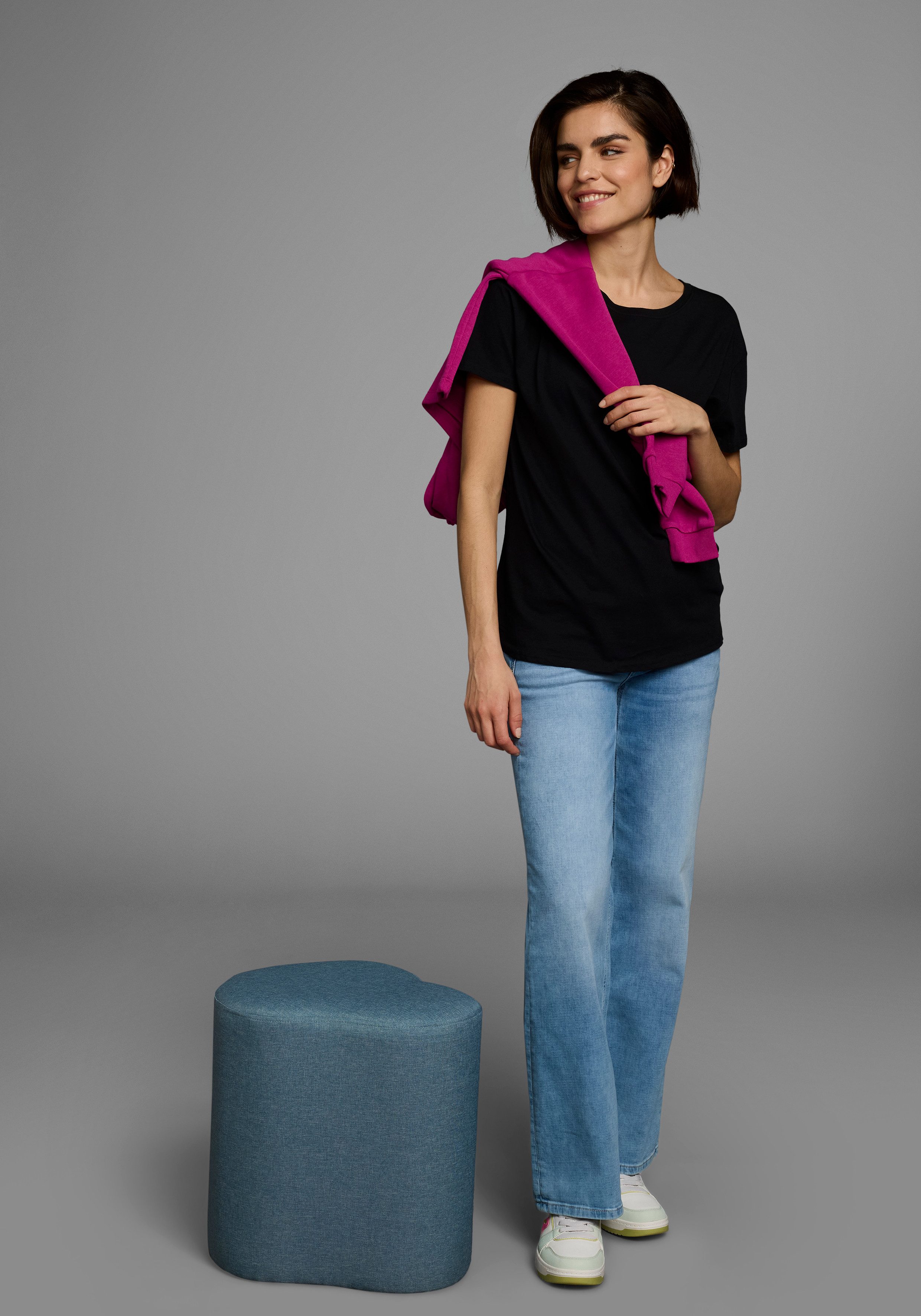 AJC T-shirt oversized pasvorm, basic, van katoen