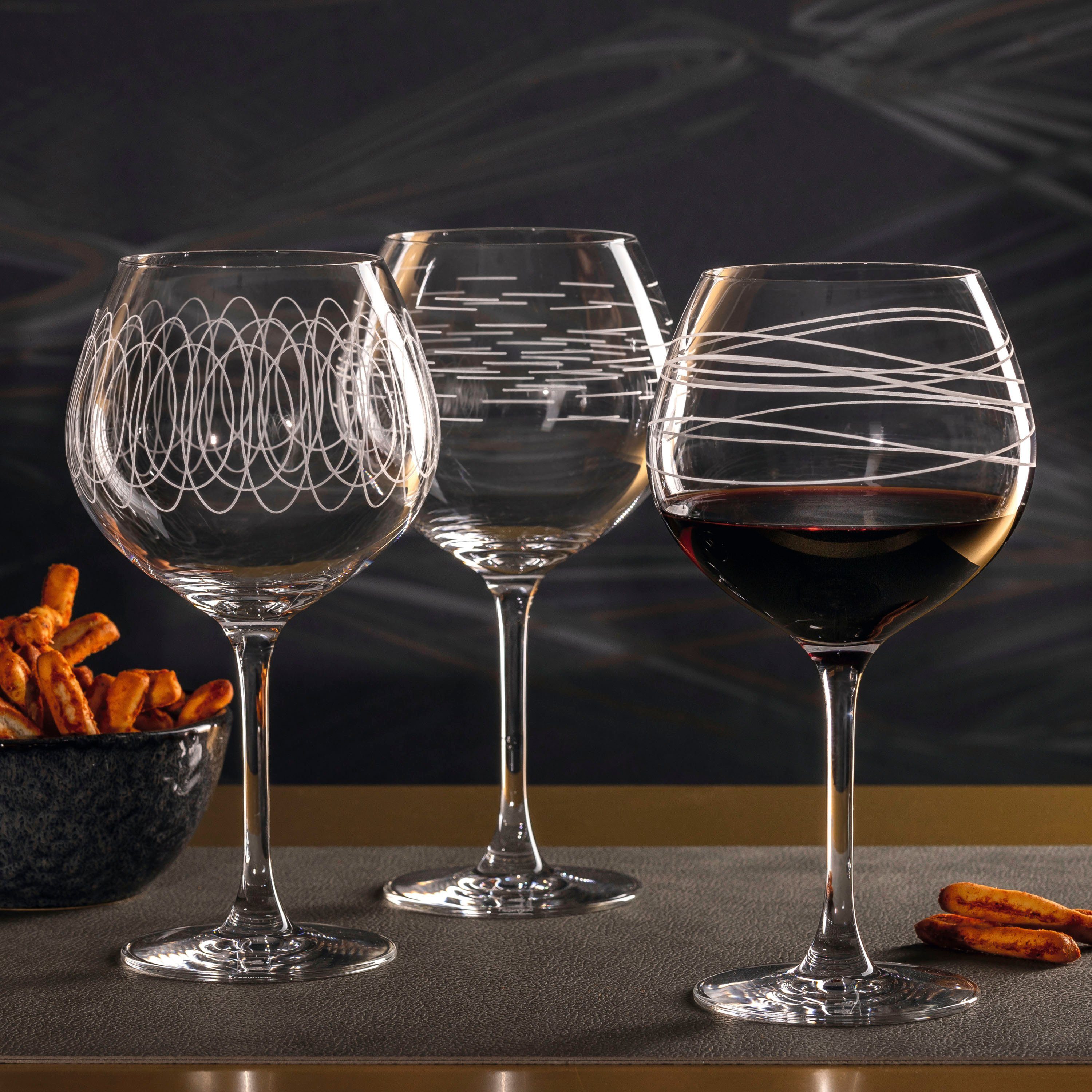 LEONARDO Wijnglas Casella 630 ml, met gravure(set, 6-delig)