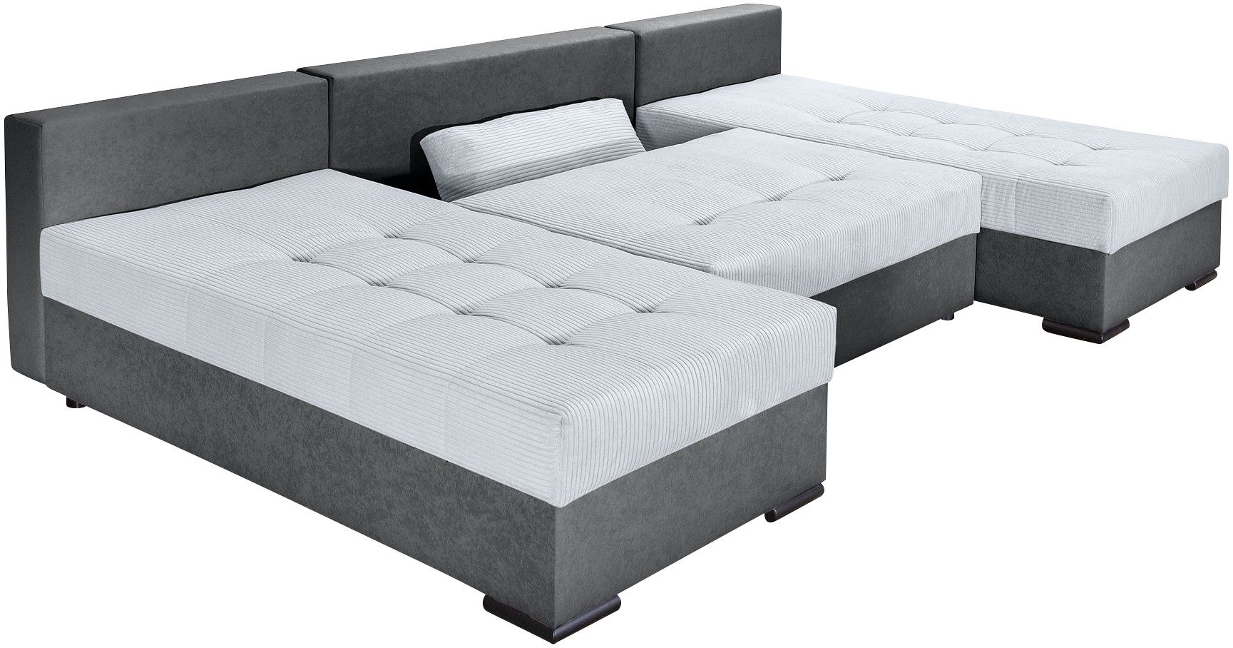 COLLECTION AB Zithoek Josy, U-vorm, slaapbank met bedlade flexibele recamière, breedte: 269cm, inclusief rugkussen, cord