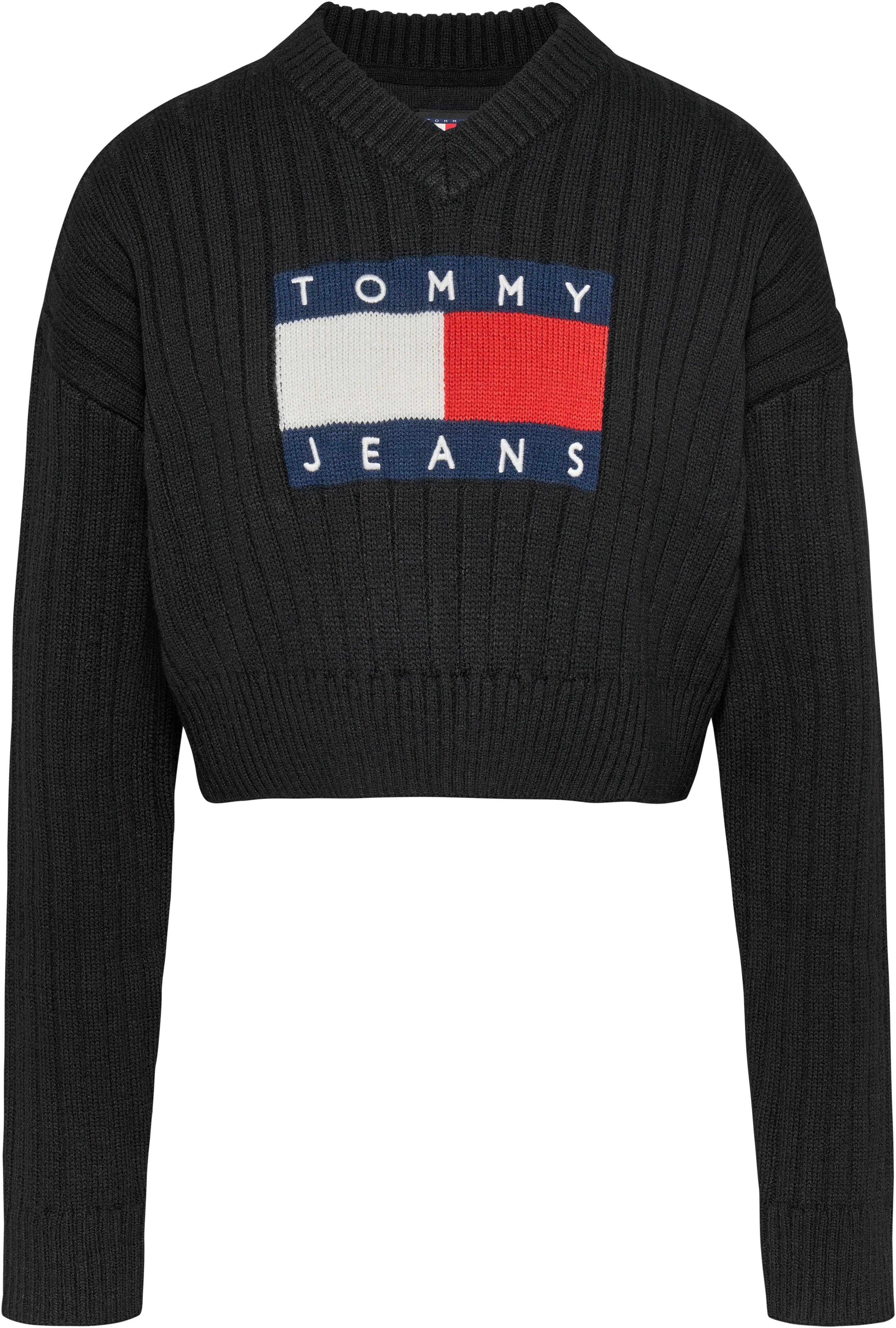 TOMMY JEANS Gebreide trui TJW VNCK CENTER FLAG SWEATER EXT