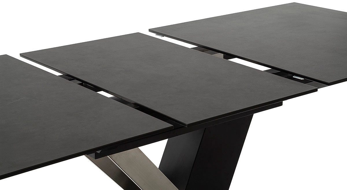 MCA furniture Eettafel MASSARO tafel met voet 160-210 cm Keramiek, metaal, synchronisatie-uittrekmechanisme, uittrekbaar, 6-8 personen
