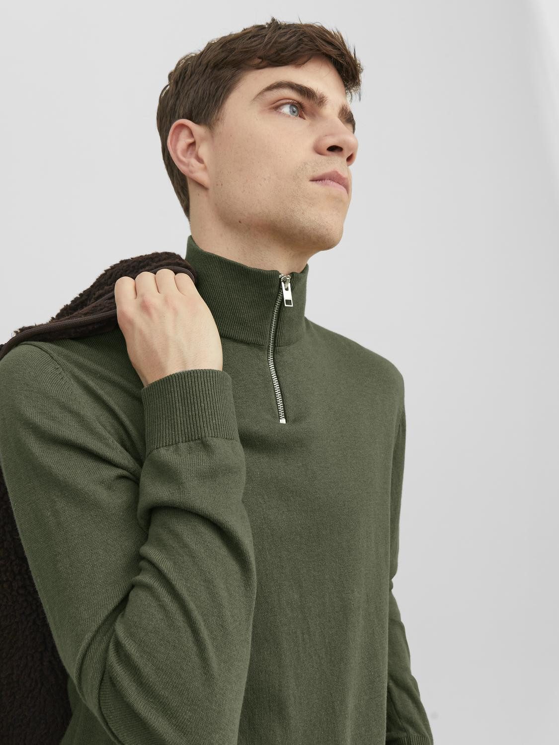 Jack & Jones Schipperstrui JJEEMIL KNIT HALF ZIP NOOS