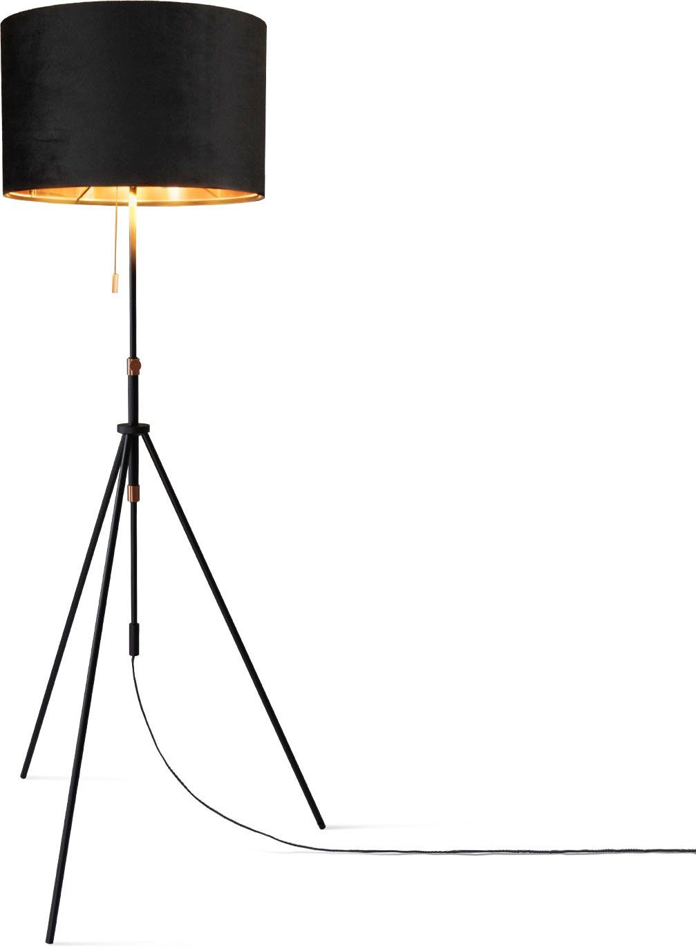 Paco Home Staande lamp Naomi uni Color Woonkamer in hoogte verstelbaar 121,5 tot 176,5 cm trekschake