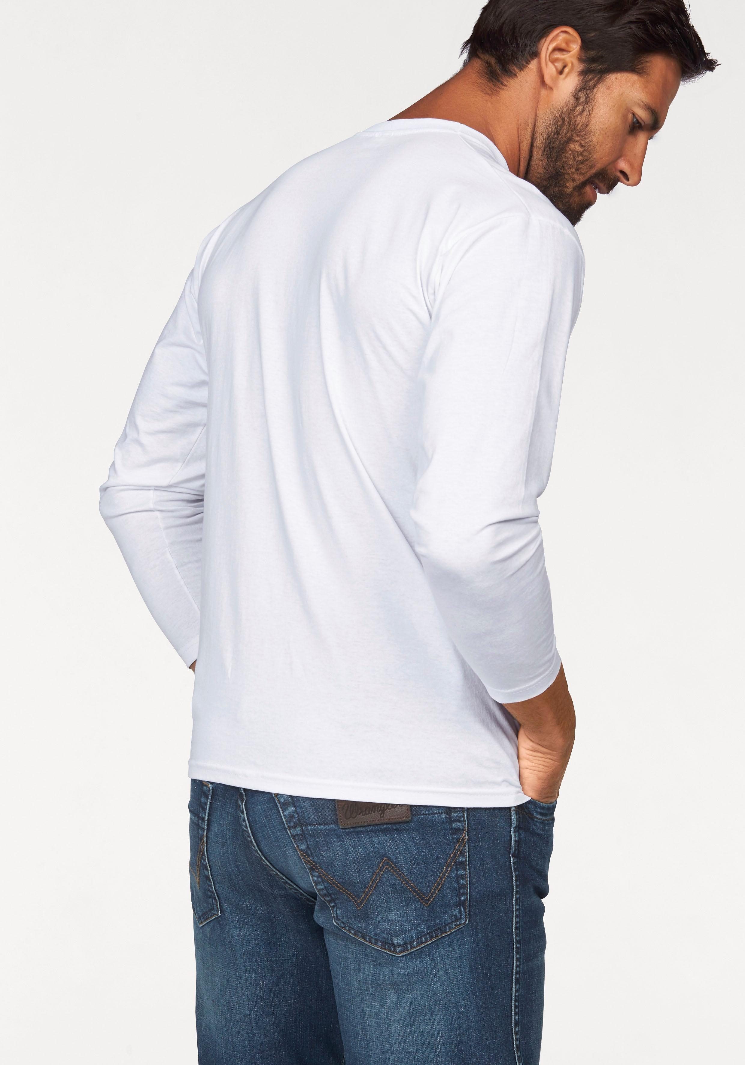 Fruit of the Loom Shirt met lange mouwen van puur katoen (set, 2-delig)