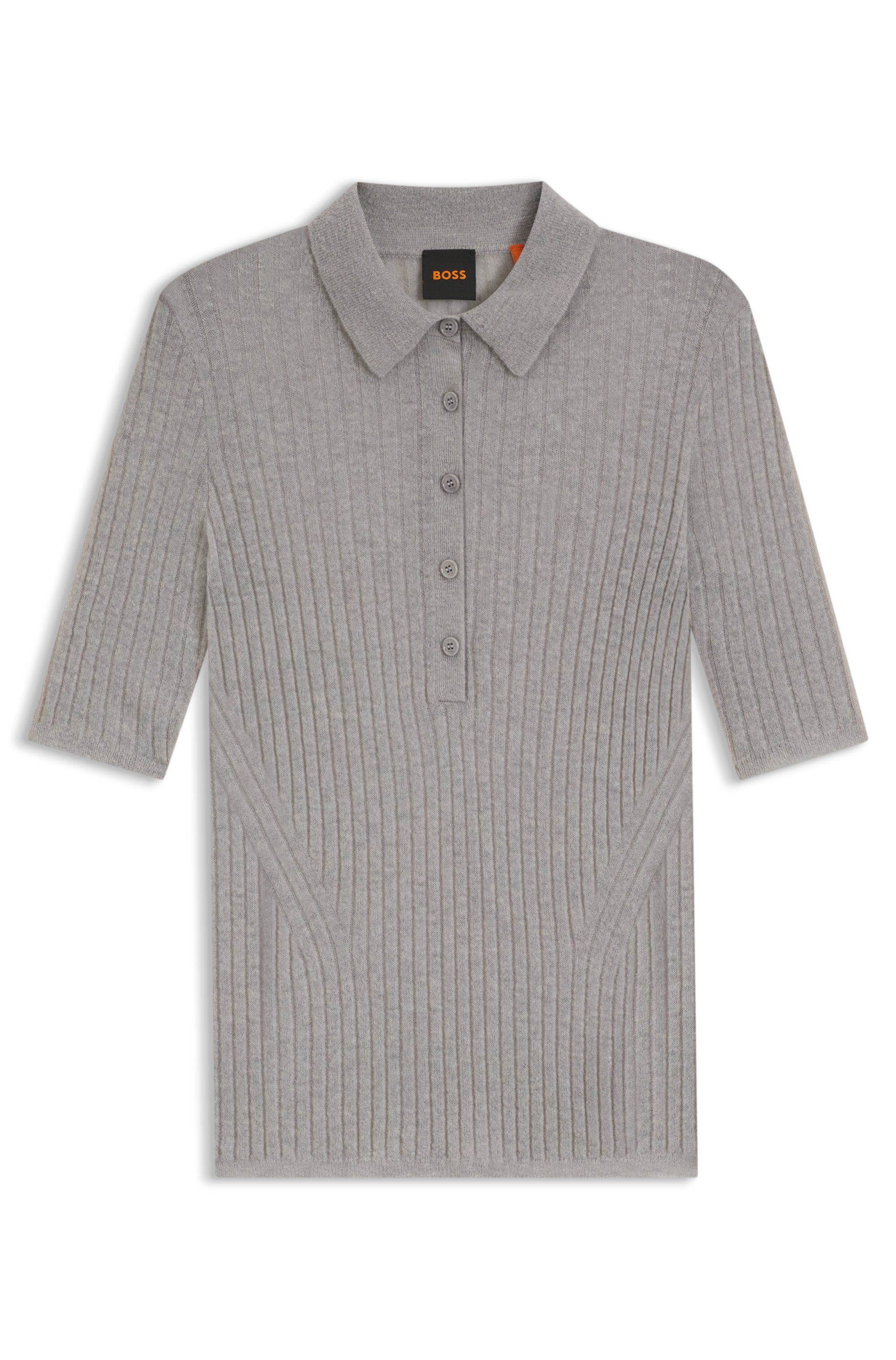 Boss Orange Trui met korte mouwen Fugano Premium Damesmode van hoogwaardige scheerwolmix