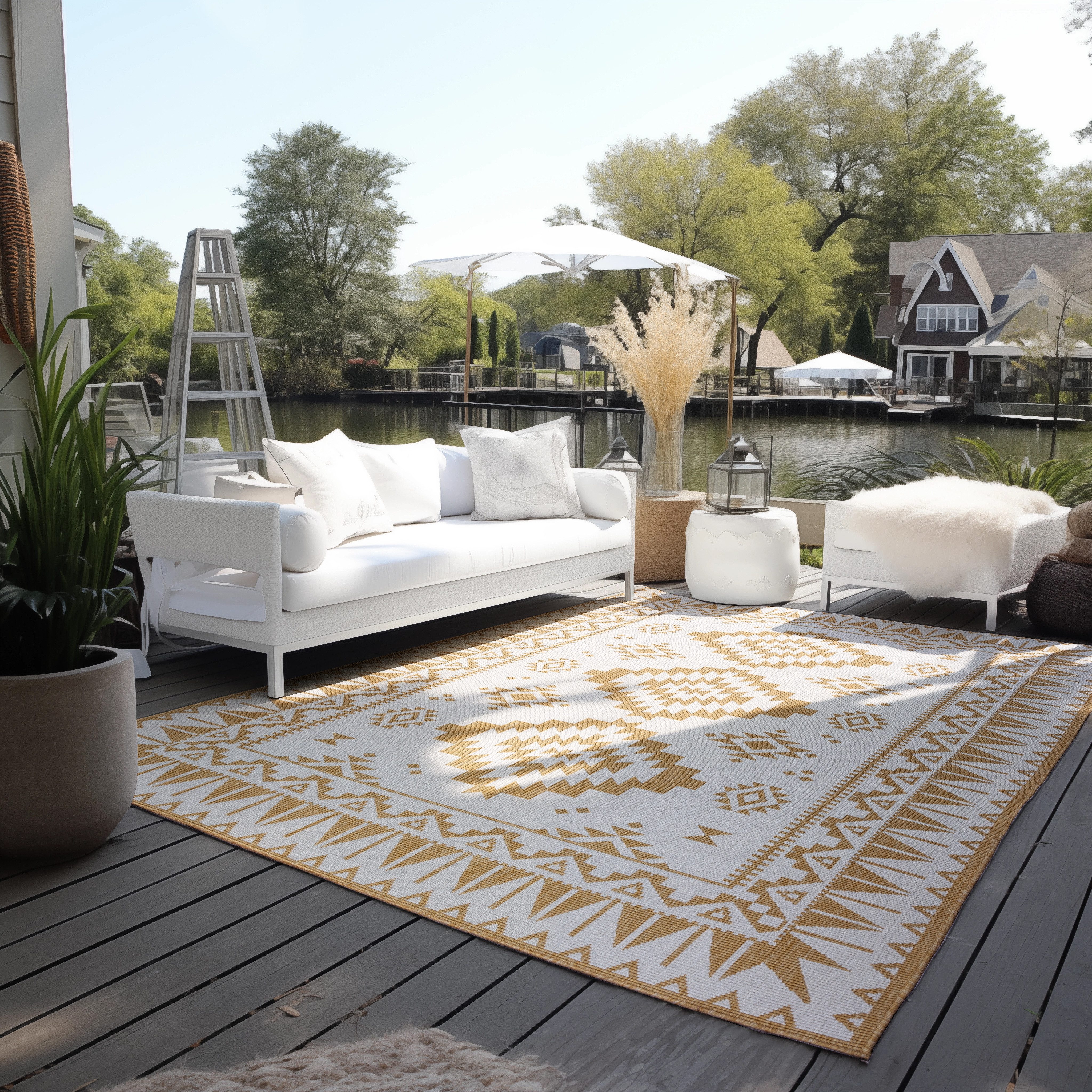 ELLE DECORATION Vloerkleed Dynamic, omkeerbaar tapijt Vlakweefsel, binnen- en buiten, modern, omkeerbaar, balkon, woonkamer, buiten