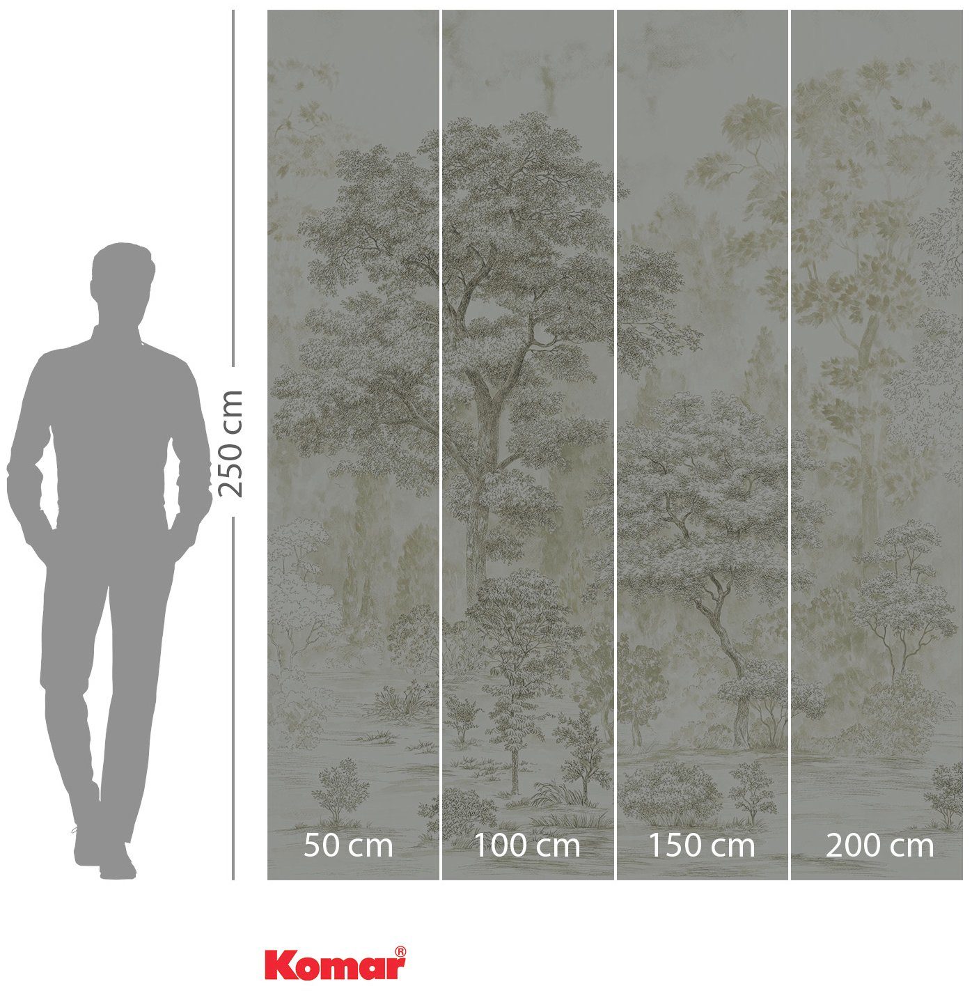 Komar Vliesbehang Digitale print vlies - Noble Trees - Afmeting 200 x 250 cm (1 stuk)
