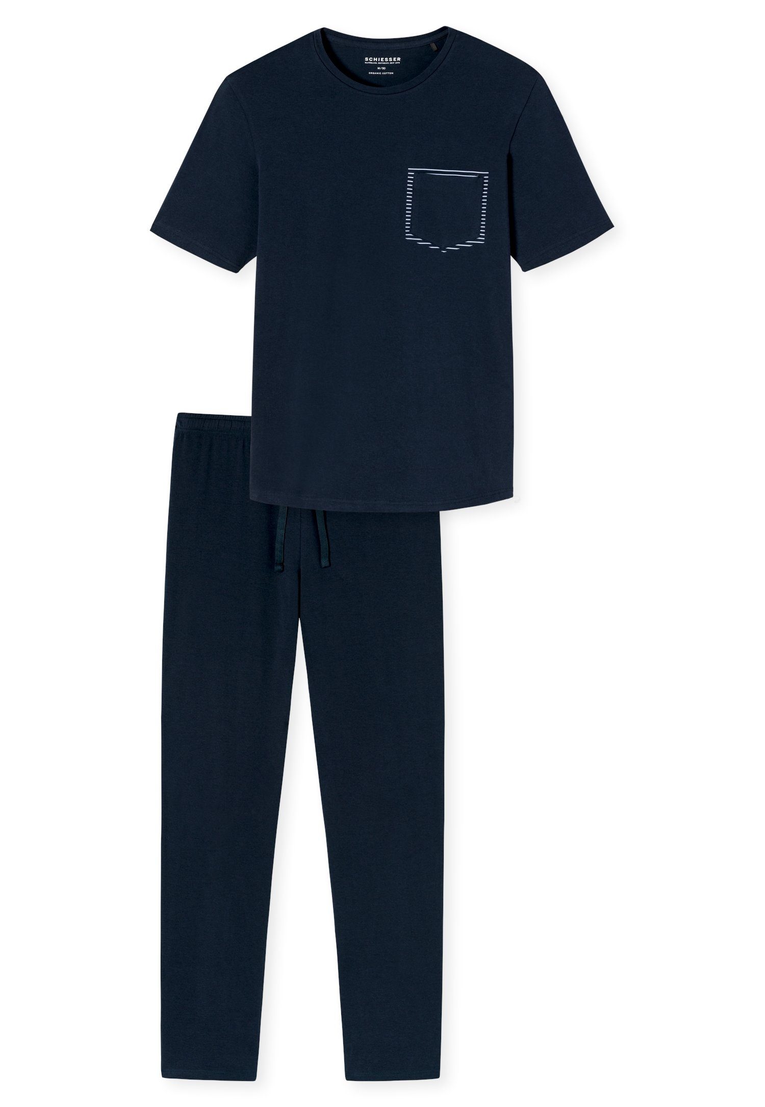 Schiesser Pyjama 95/5 met een ronde hals (2-delig)